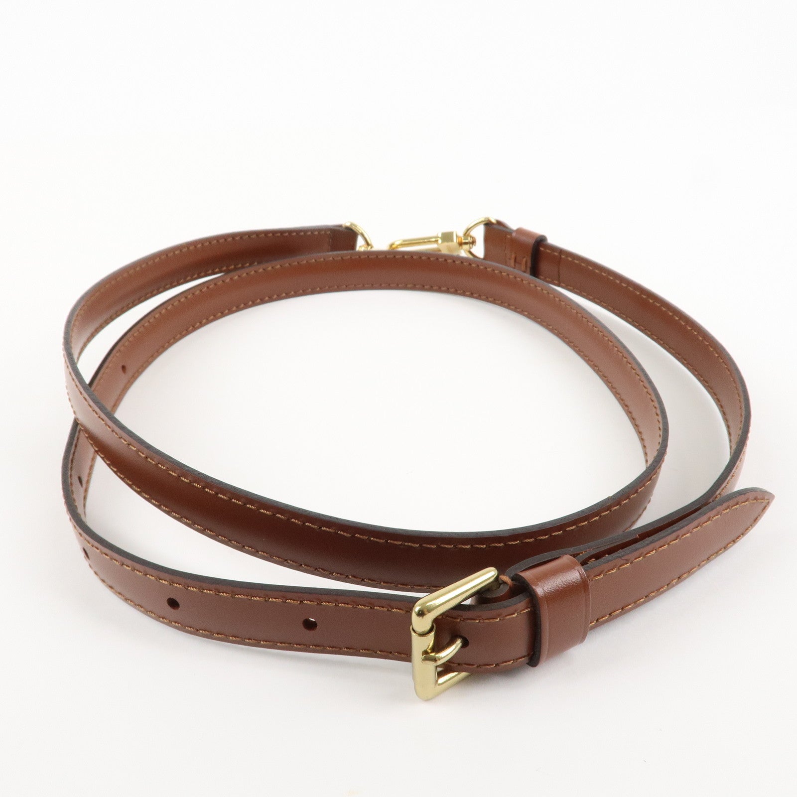 Louis Vuitton Adjustable Leather Shoulder Strap Brown 120cm Used