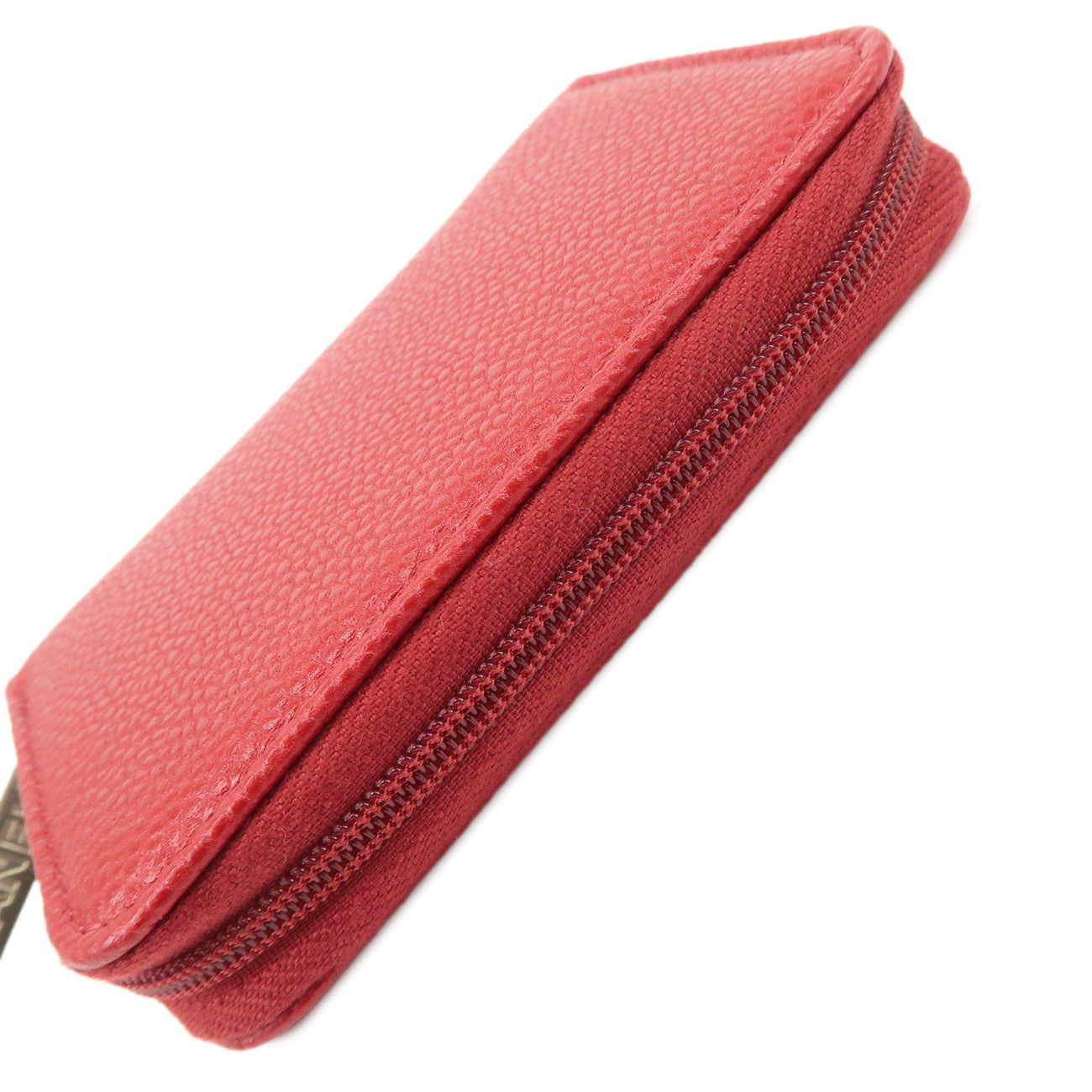 CHANEL COCO Mark Caviarskin Card Case Coin Case Red A68890