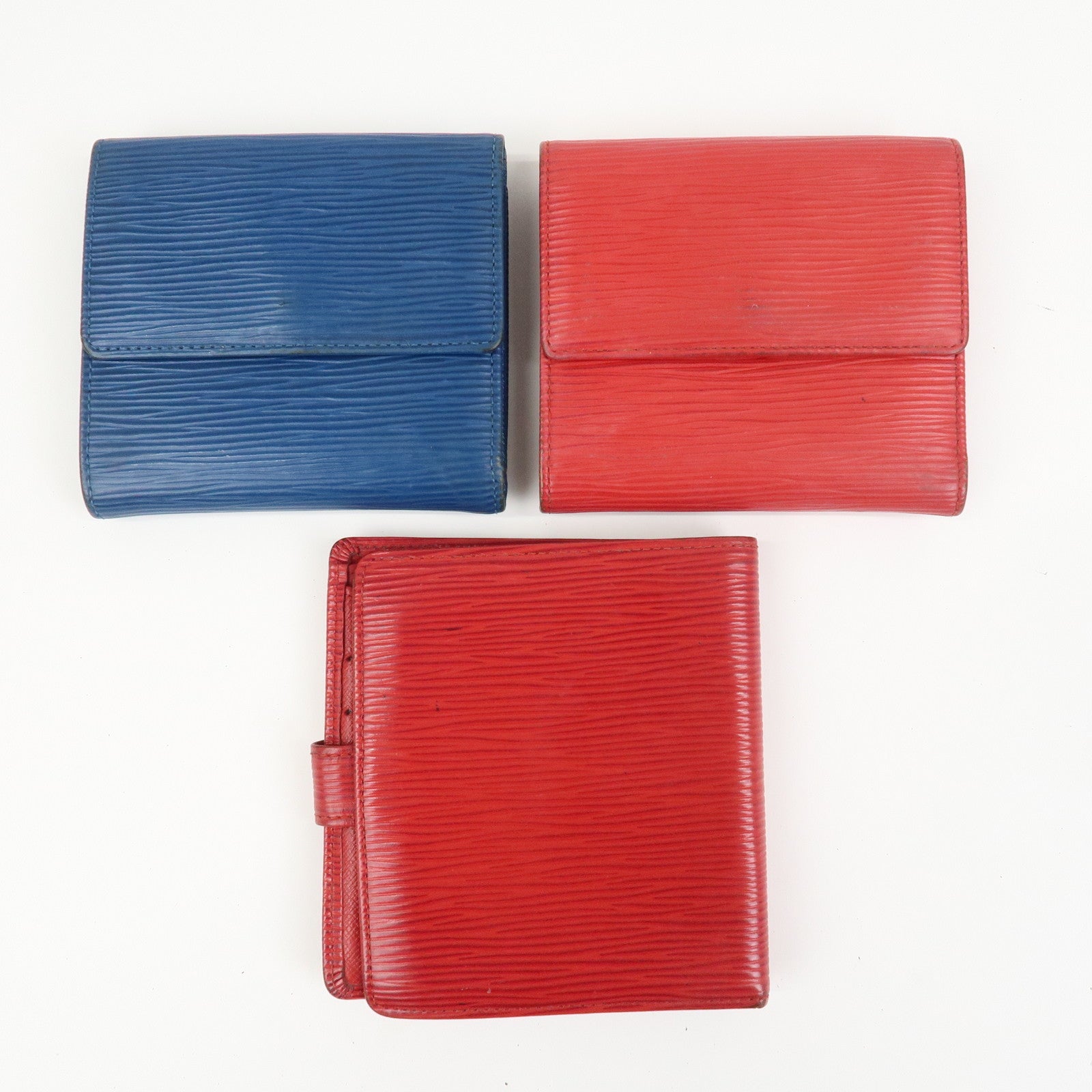Louis Vuitton Epi Set of 3 Wallet Red Blue M63557/M63487/M63485
