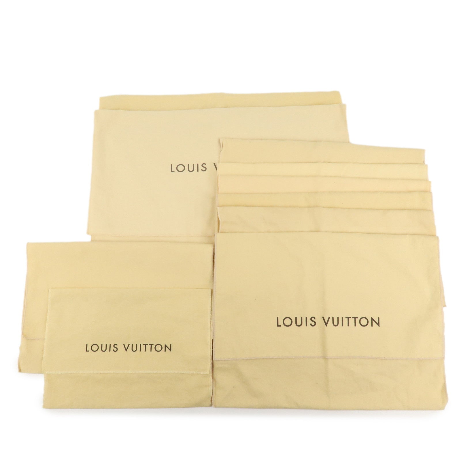 Louis Vuitton Set Of 10 Dust Bag Storage Bag Flap Style Beige Used