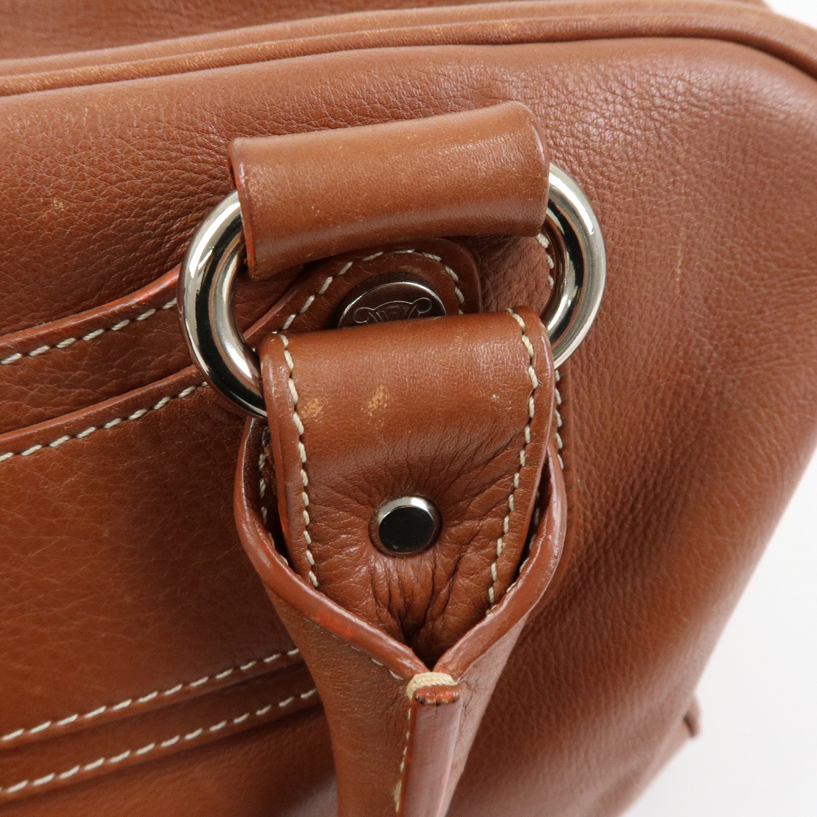 CELINE Boogie Bag Leather Hand Bag Tote Bag Brown