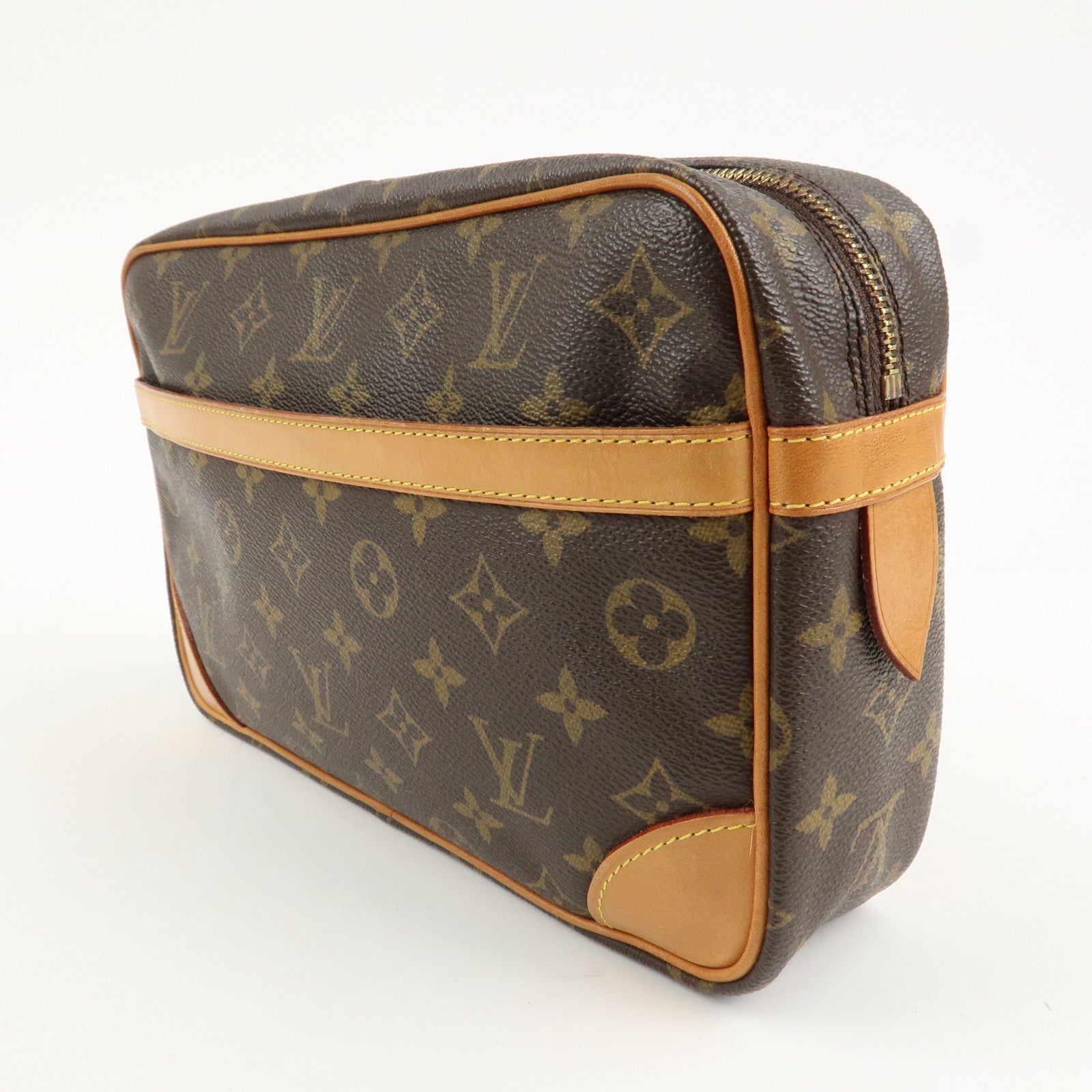 Louis Vuitton Monogram Compiegne 28 Pouch Clutch Bag Brown M51845 Used