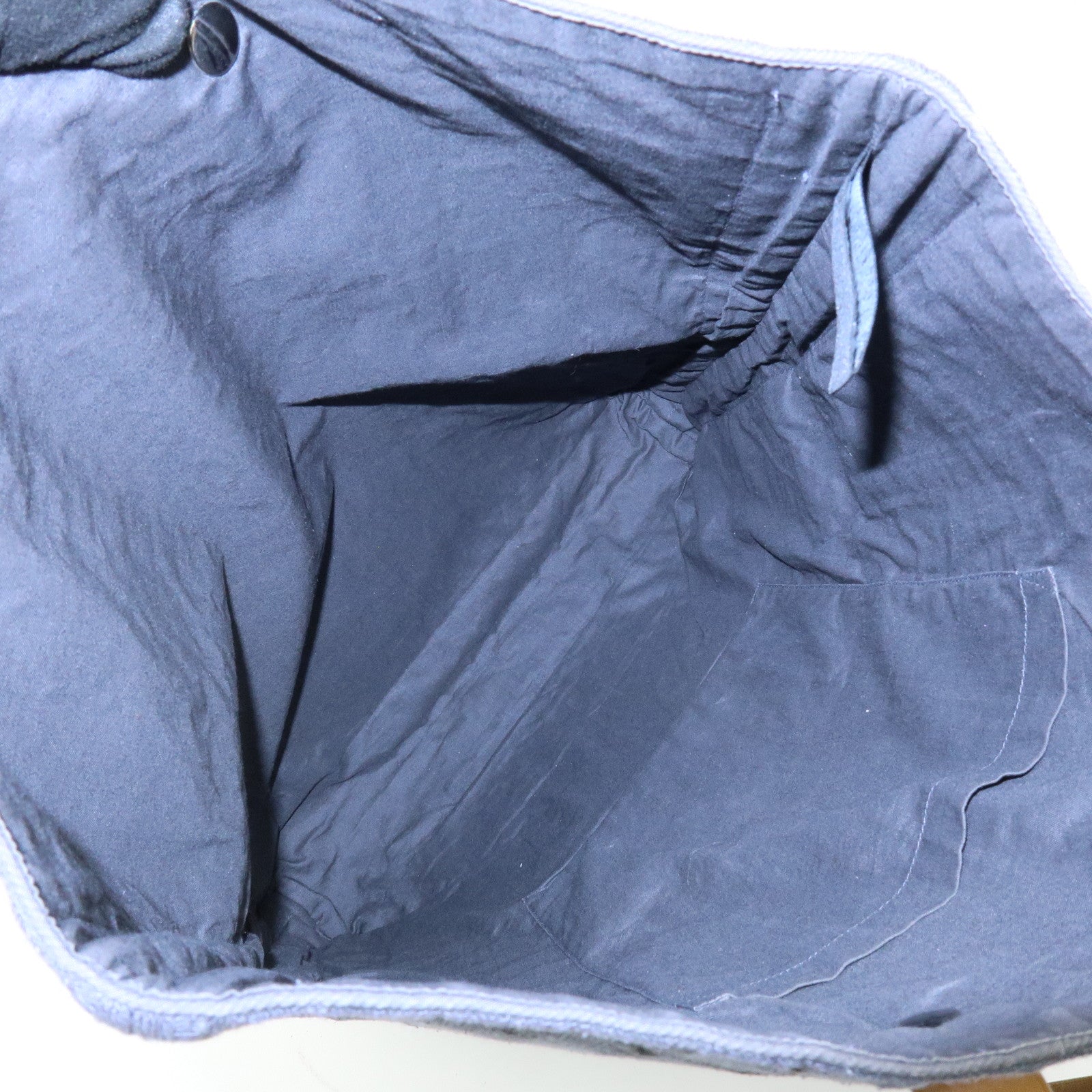 HERMES Amedaba GM Canvas Leather Tote Bag Hand Bag Gray