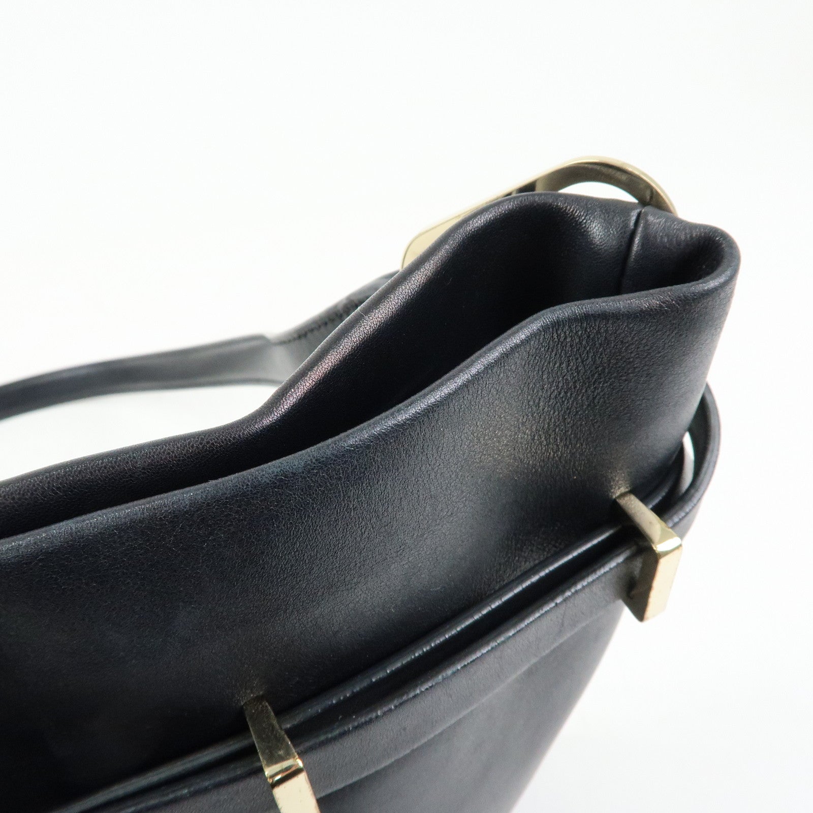 Tiffany & Co Logo Leather Shoulder Bag Crossbody Bag Black