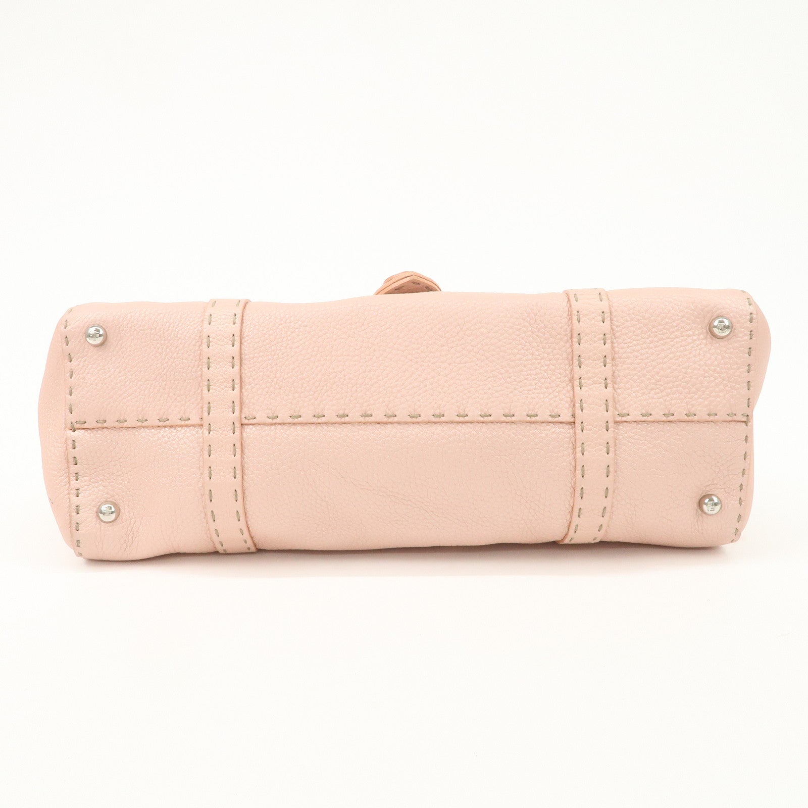 FENDI Seleria Linda Leather Shoulder Bag Hand Bag Pink 8BR442