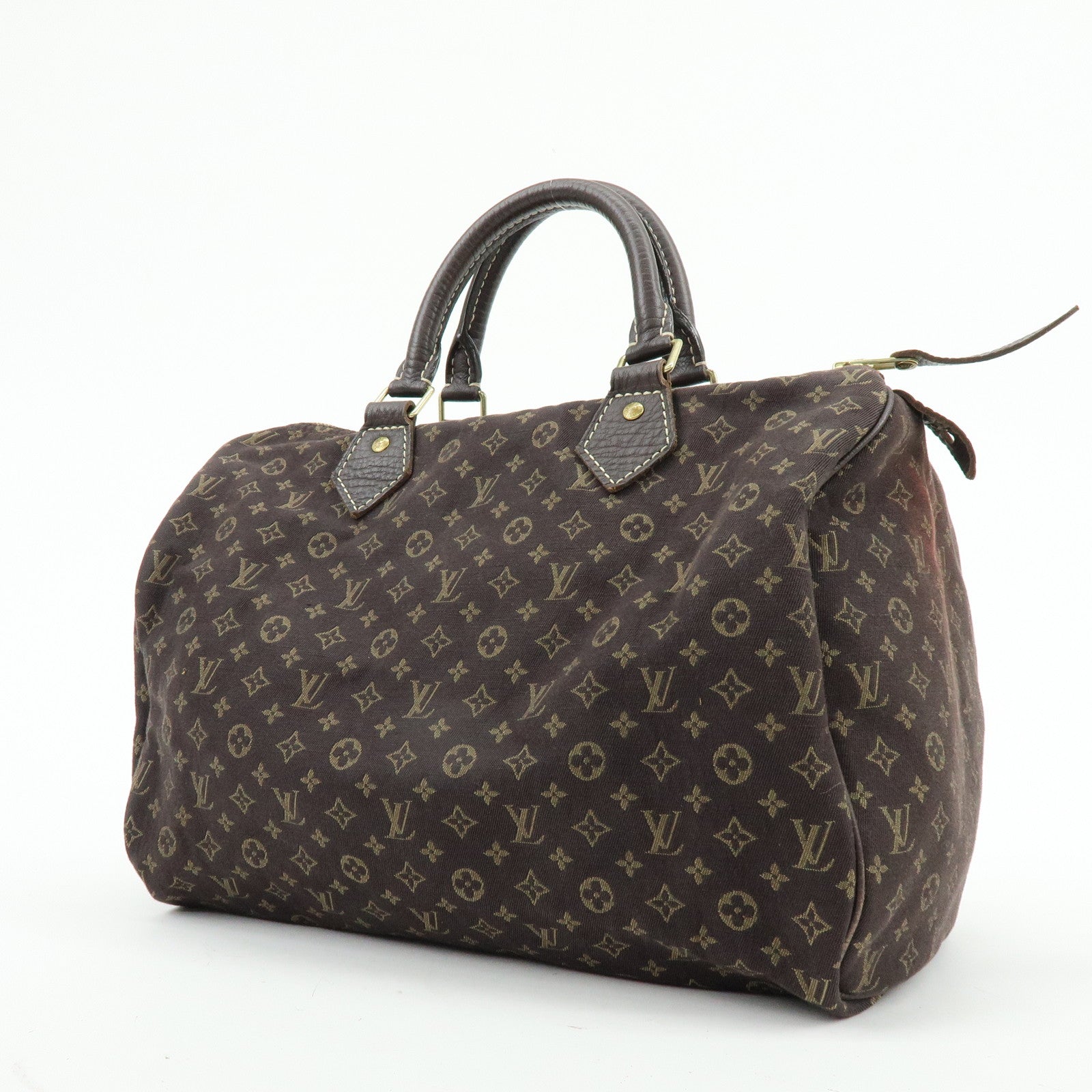 Louis Vuitton Monogram Mini Lin Speedy 30 Boston Bag Ebene M95224
