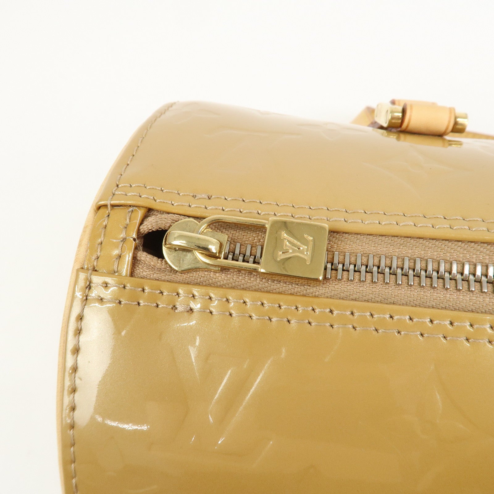 Louis Vuitton Monogram Vernis Bedford Hand Bag Beige M91006