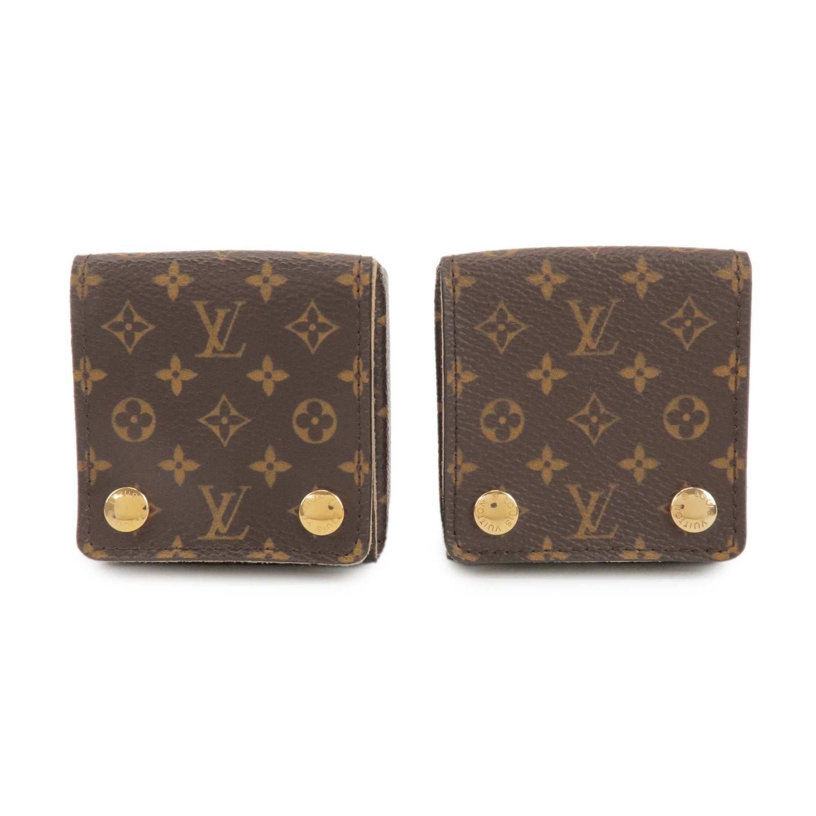 Louis Vuitton Monogram Set of 2 Ring Case Jewelry Case Brown