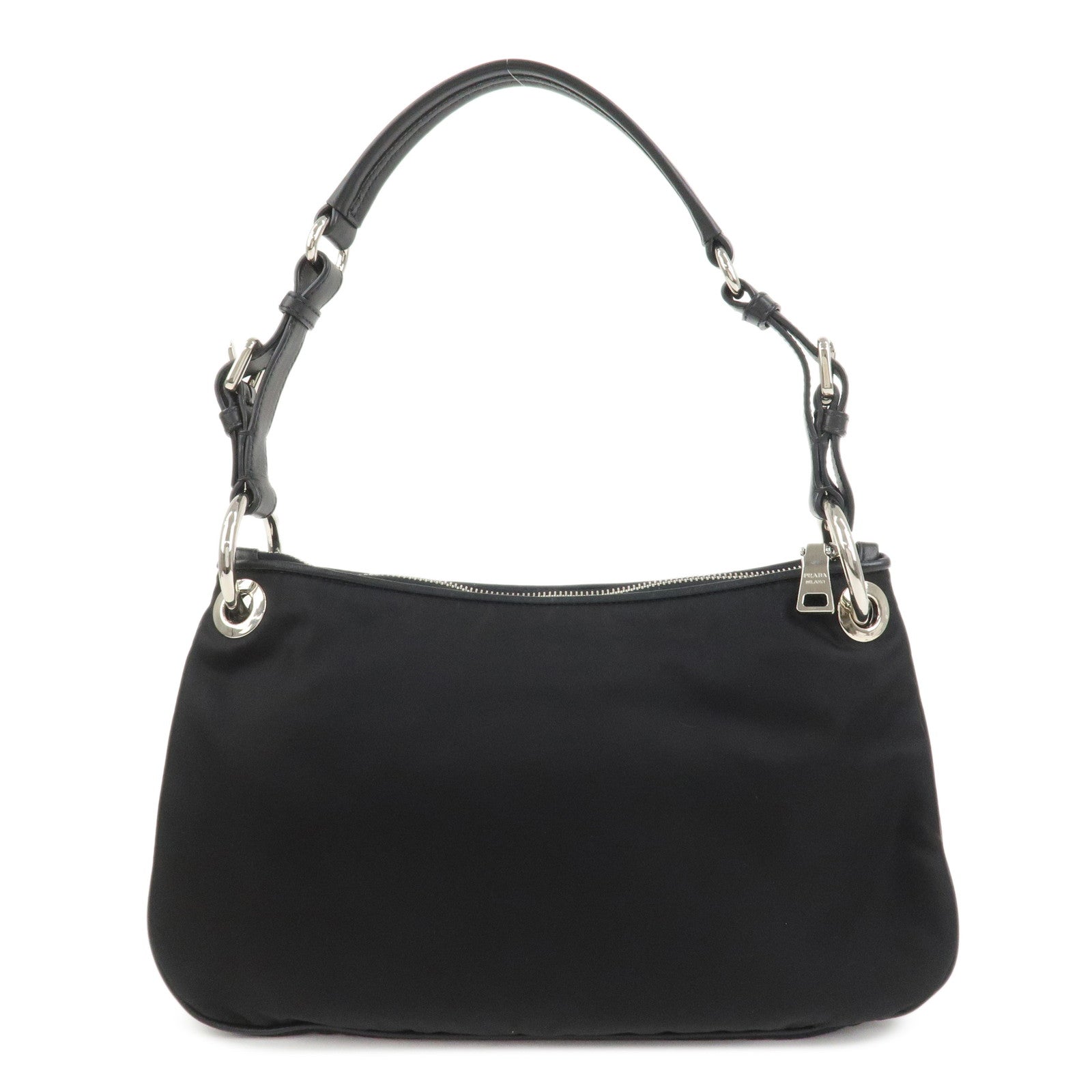 PRADA Nylon Leather Shouldr Bag Hand Bag Black BR4894