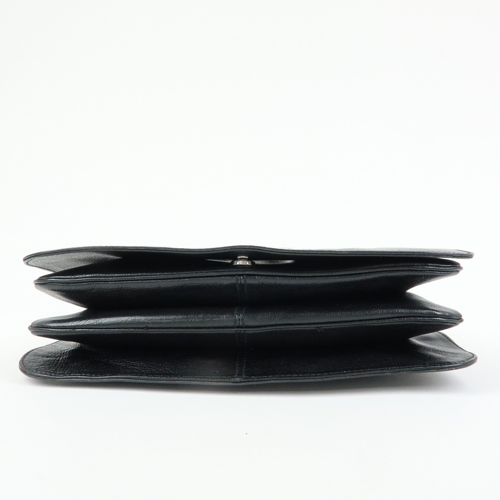 GUCCI Interlocking G Leather Shoulder Bag Hand Bag Black 115746