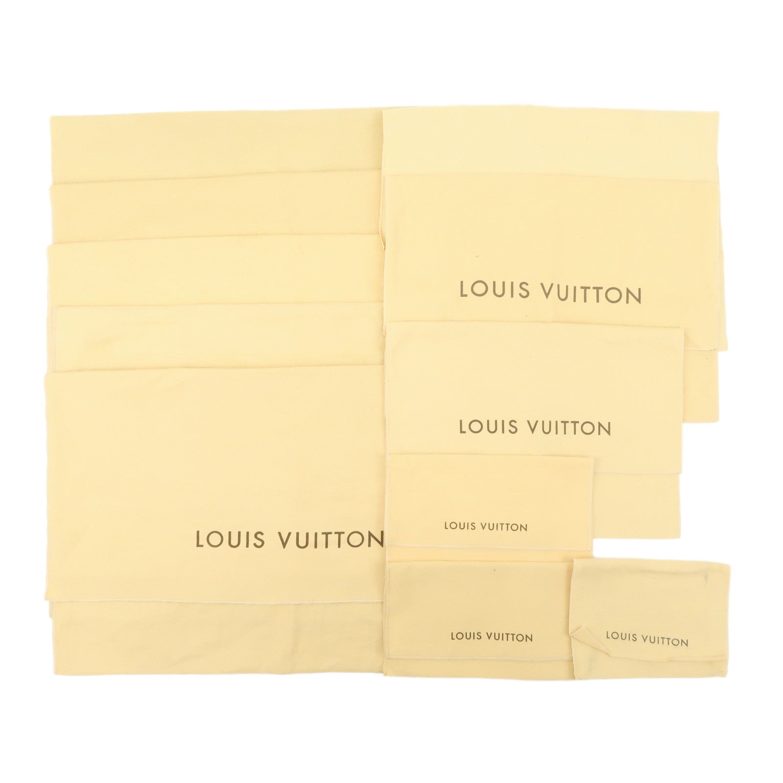 Louis Vuitton Set of 11 Dust Bag Storage Bag Flap Style Beige
