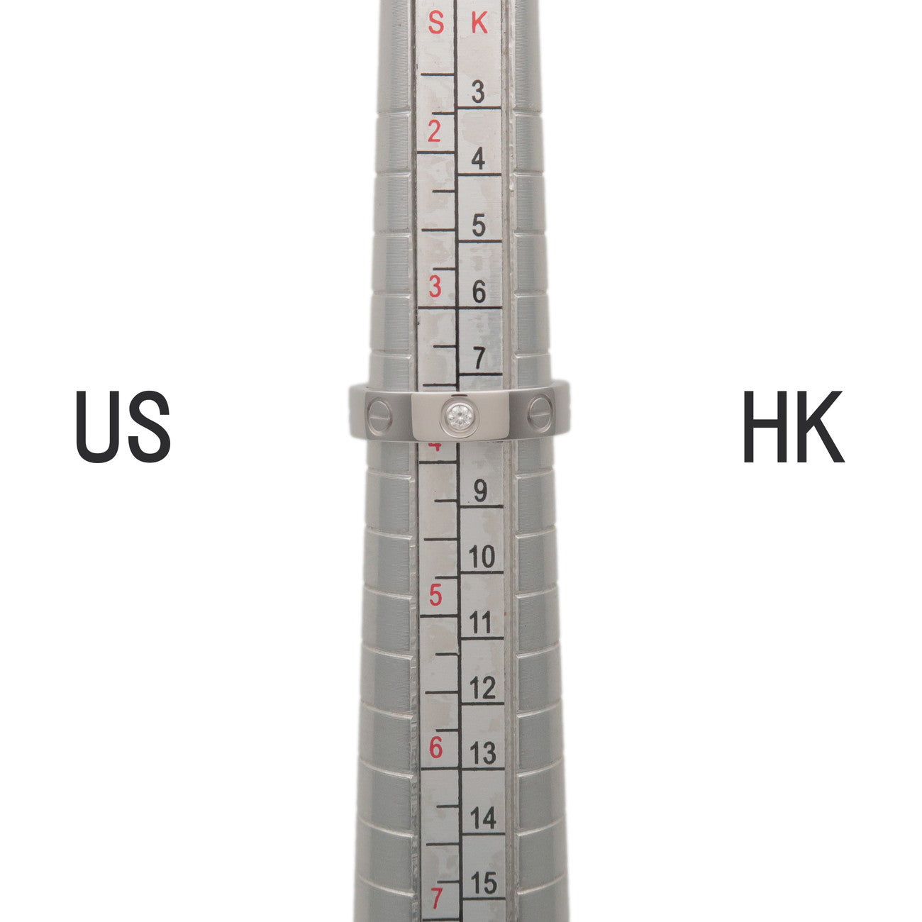 Cartier Mini Love 1P Diamond Ring #46 K18 750WG White Gold US3.5-4