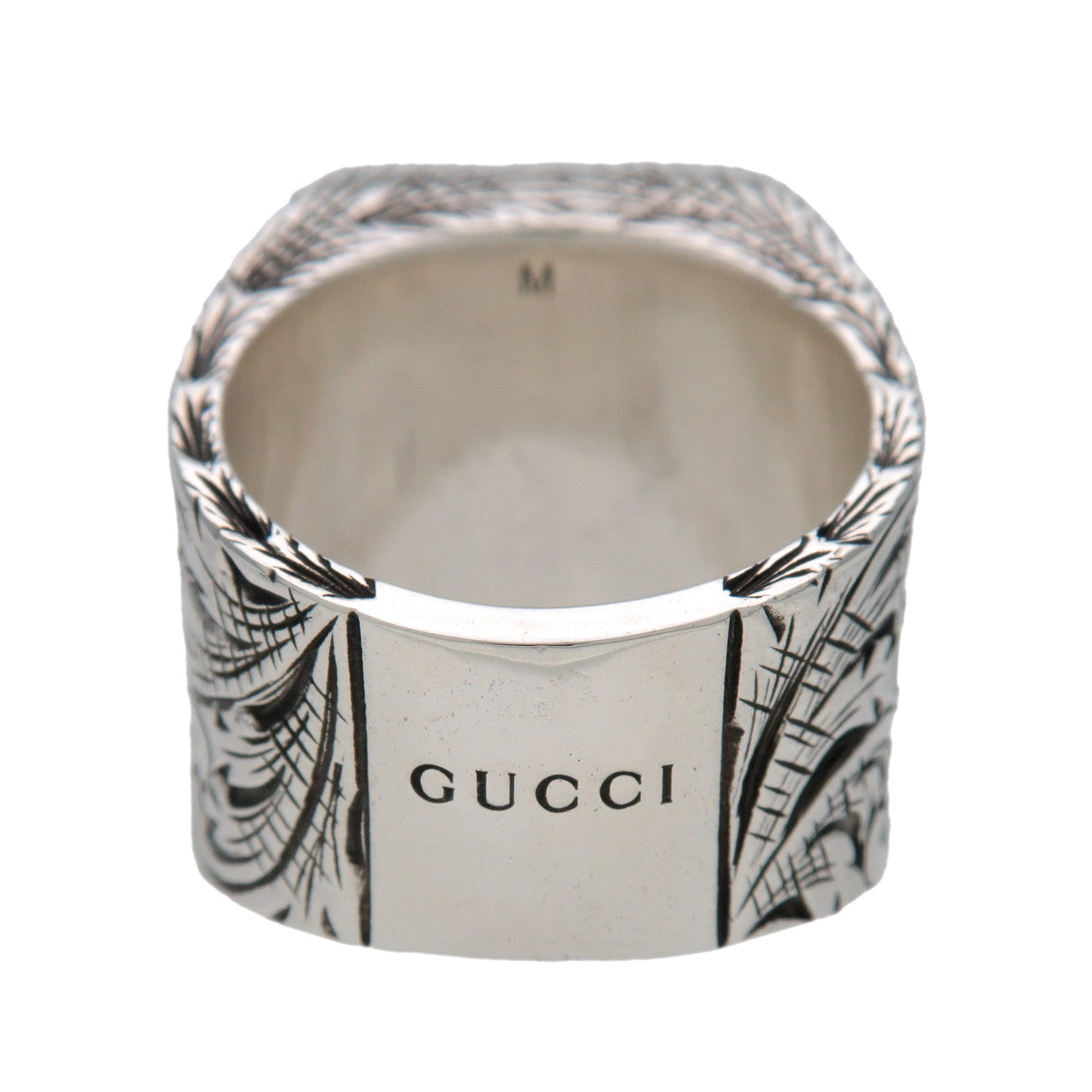 GUCCI Alphabet E Arabesque Ring SV925 Silver #M US7.5 EU56 HK17