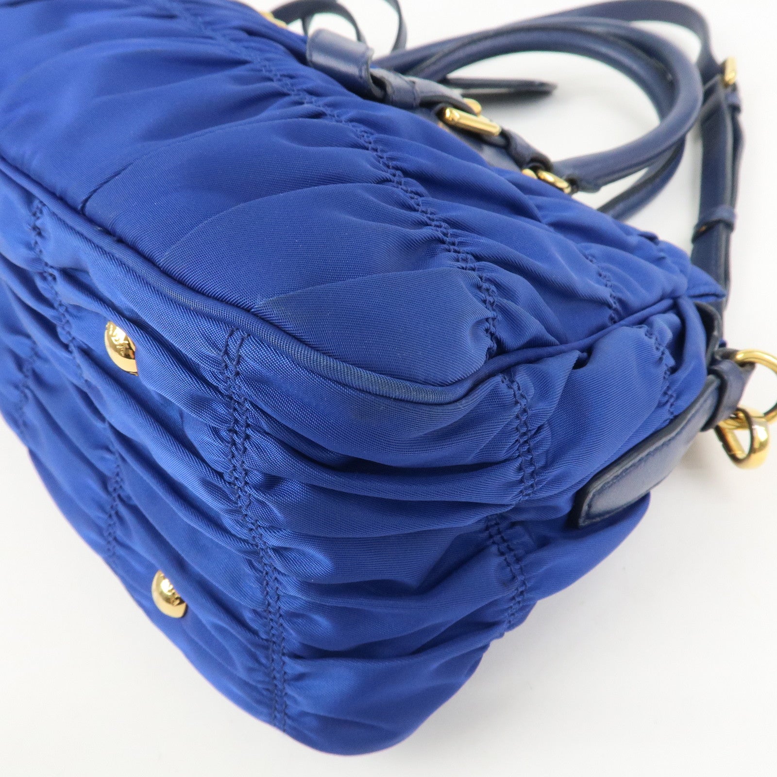 PRADA Logo Nylon Leather 2Way Bag Hand Bag Shoulder Bag BN 1407