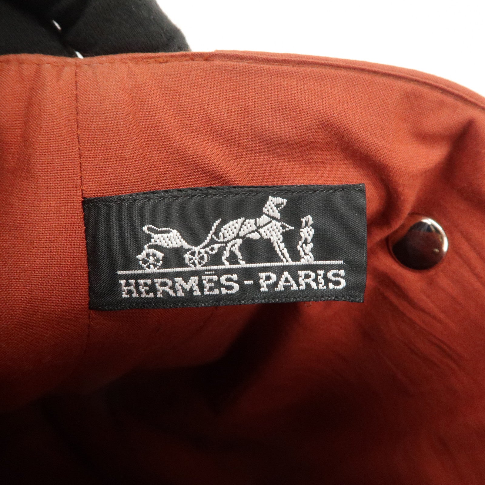 HERMES Amedaba PM Wool Canvas Leather Mini Tote Hand Bag Orange