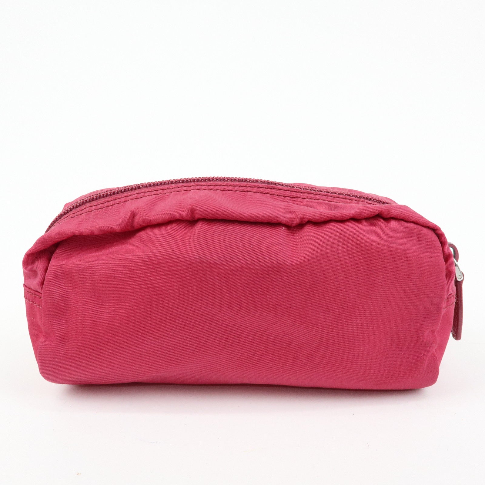 PRADA Triangle Logo Set of 3 Nylon Leather Pouch Pink Purple