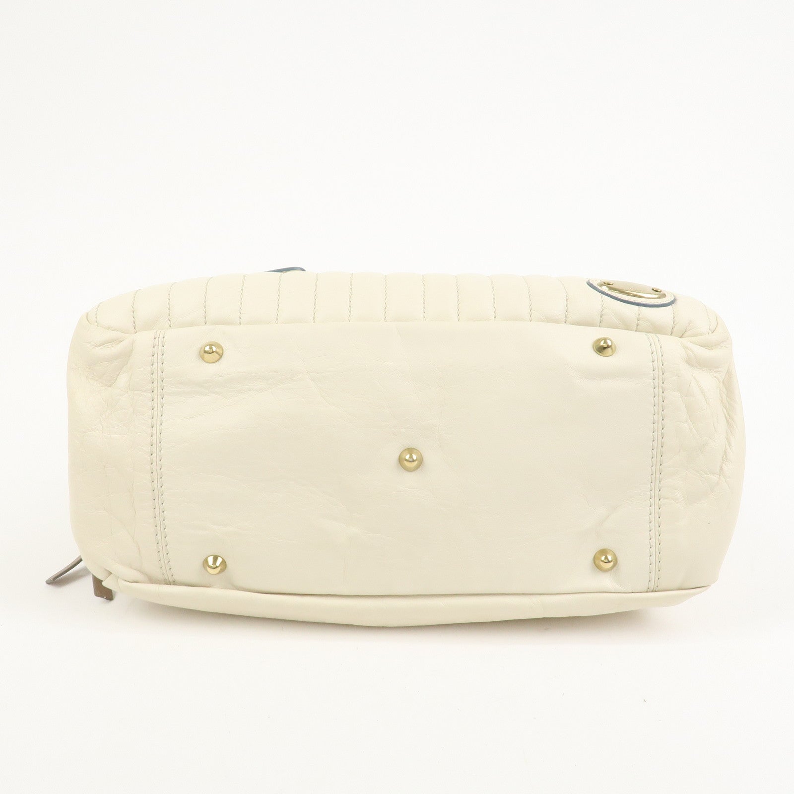 Chloe Bay Leather Hand Bag Shoulder Bag Ivory