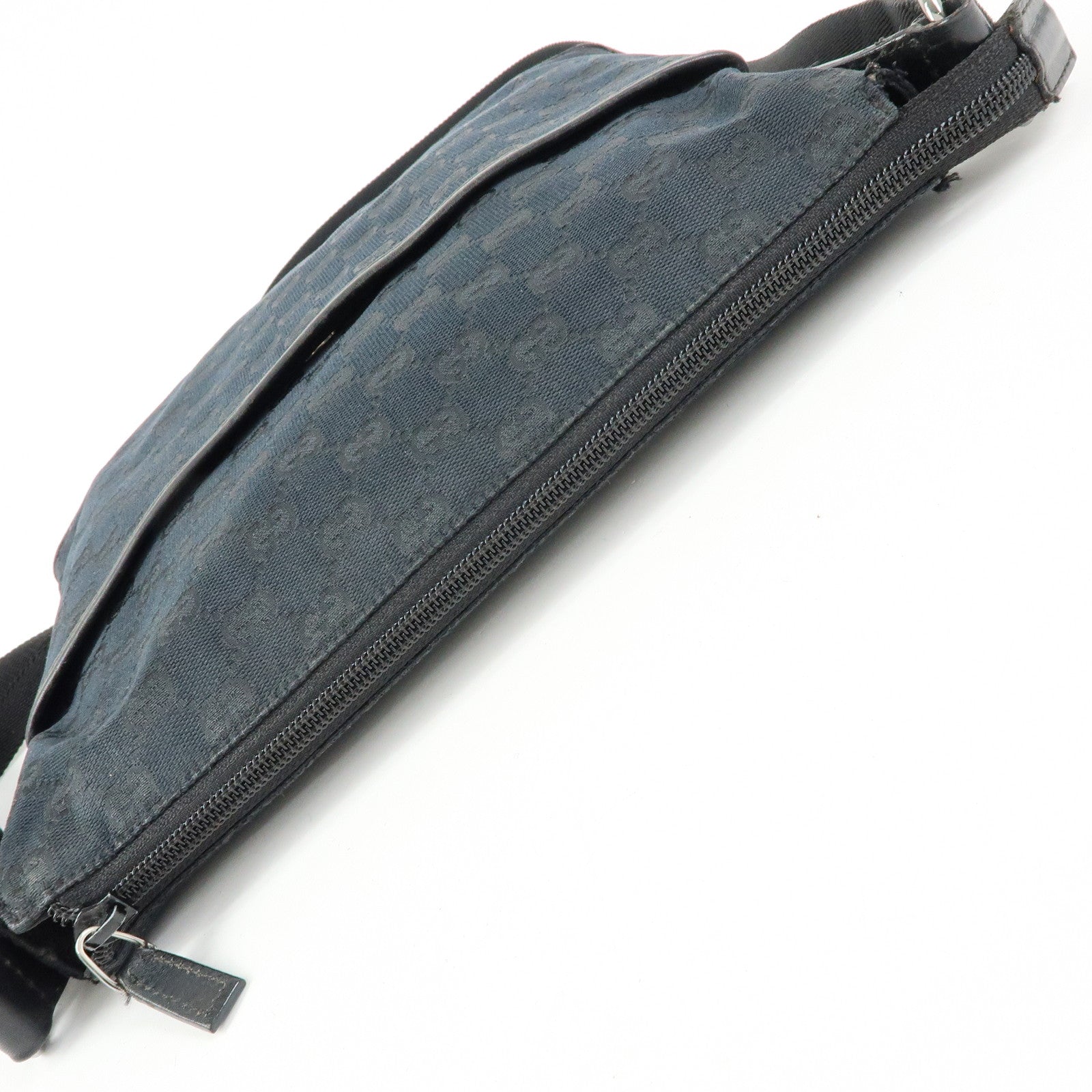 GUCCI GG Canvas Leather Shoulder Bag Crossbody Bag Black 145857