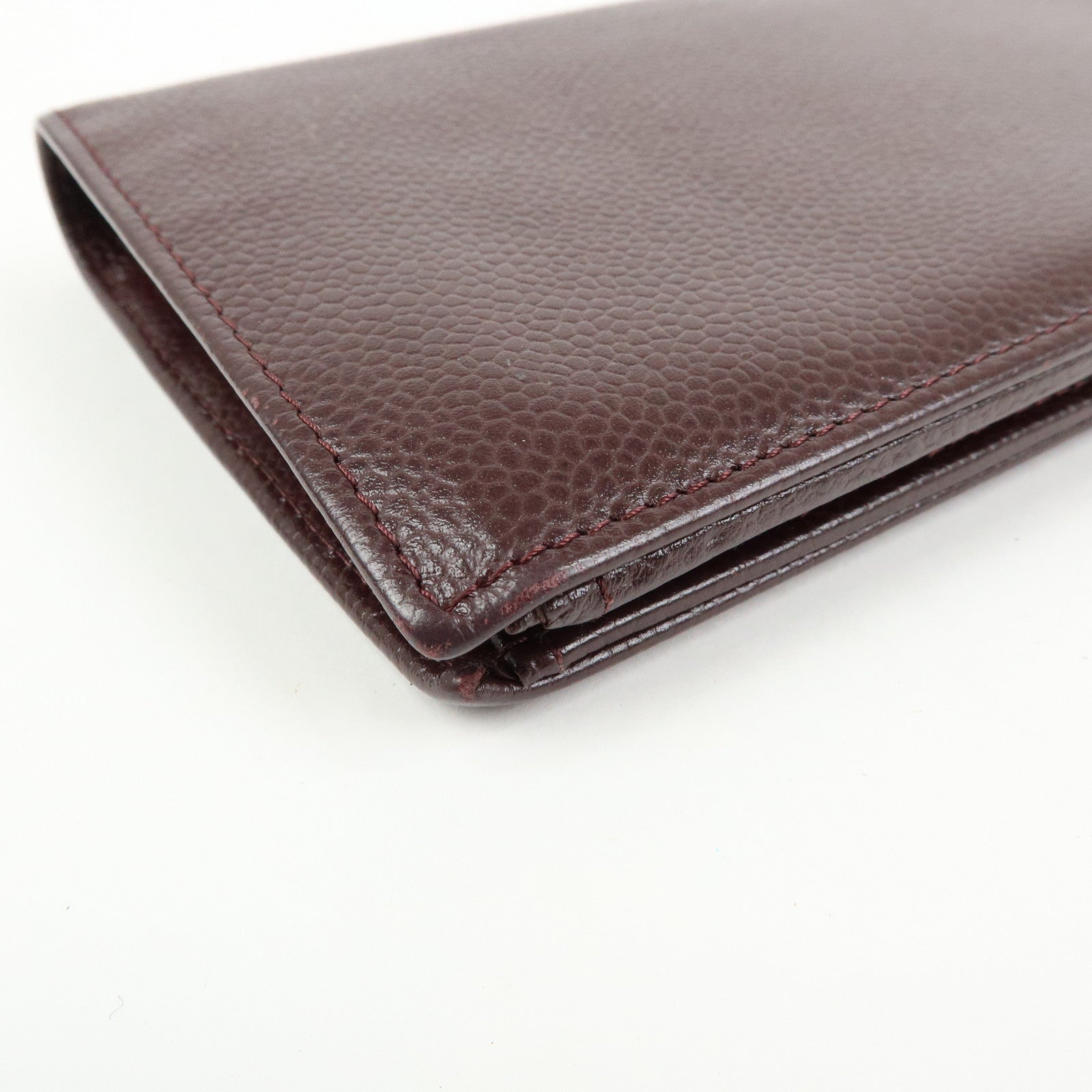CHANEL COCO Mark Caviarskin Flap Bi-fold Long Wallet Brown