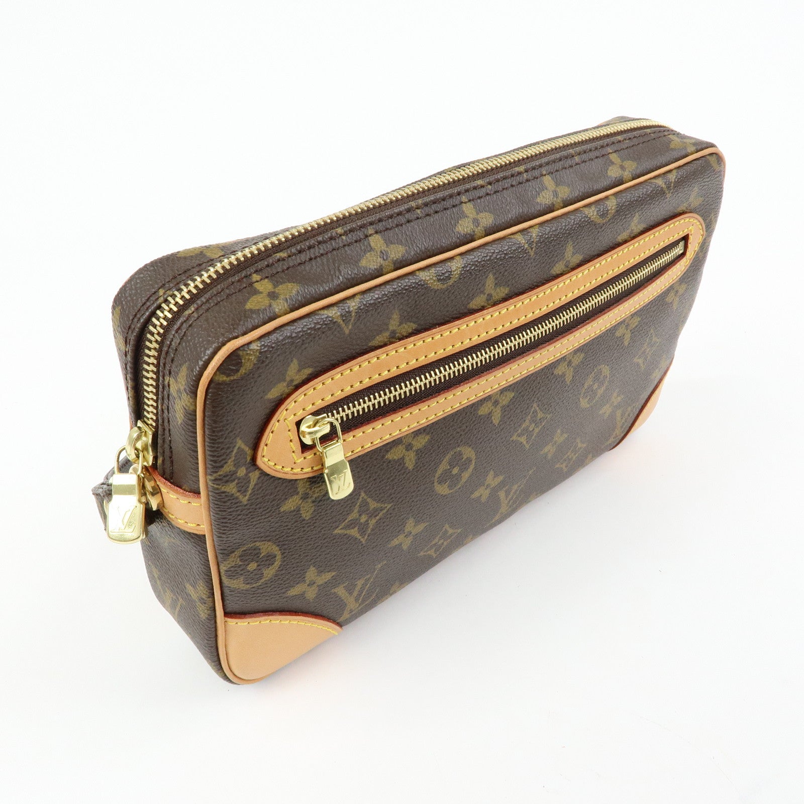 Louis Vuitton Monogram Marly Dragonne GM Clutch Bag Brown M51825