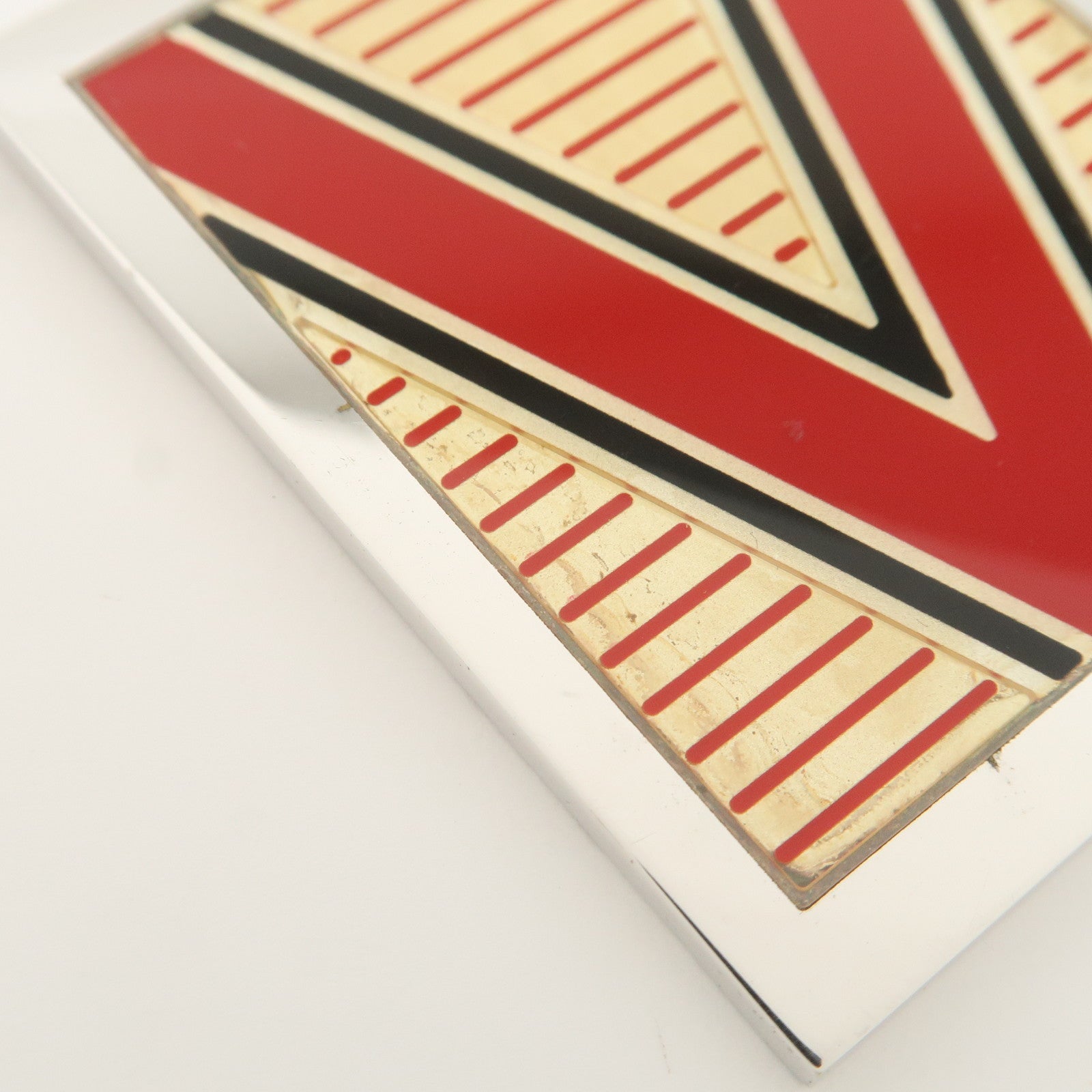 Louis Vuitton Logo Plate Metal Bag Charm Key Chain Silver M65367