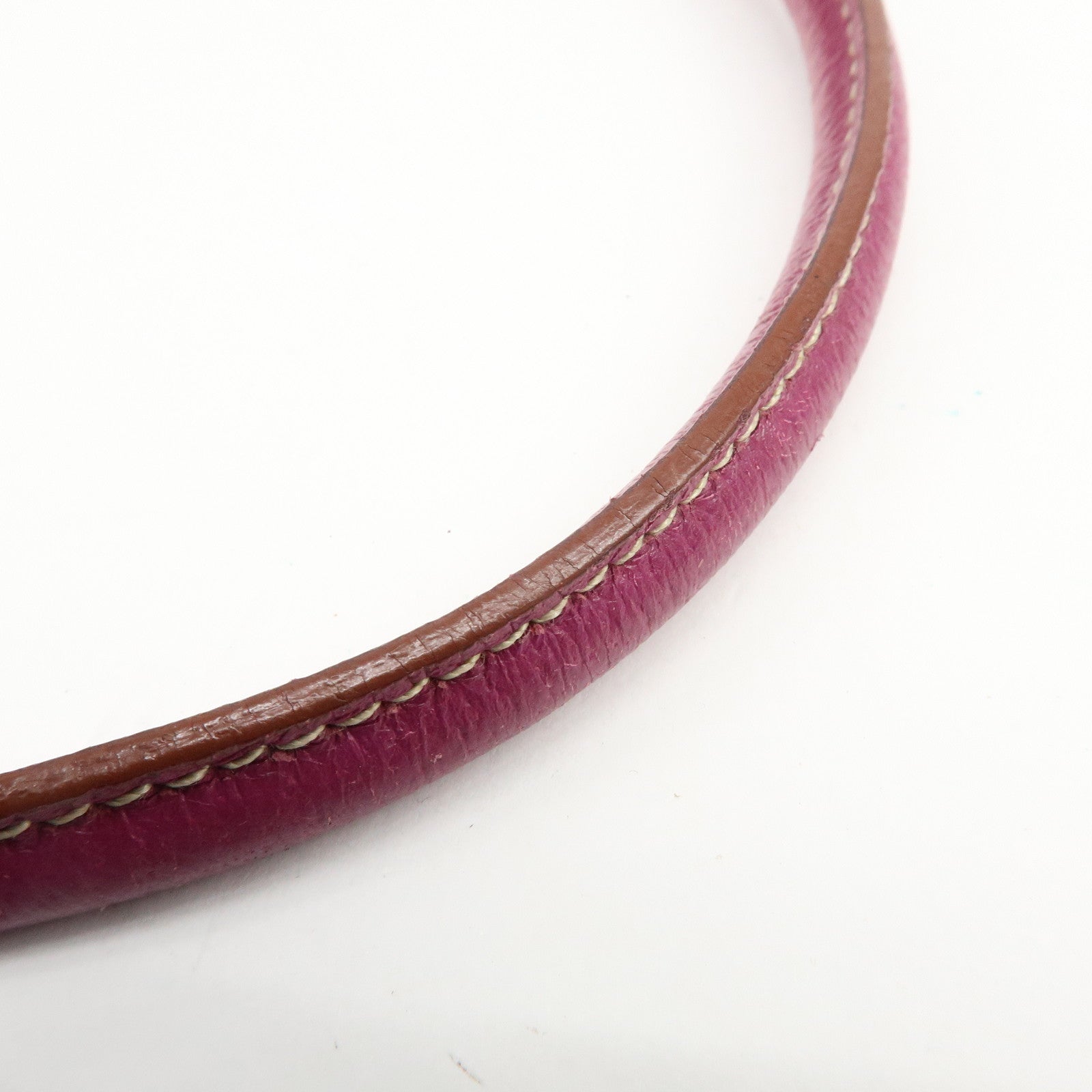 PRADA Triangle Logo Canvas Leather Hand Bag Beige Purple BR0811