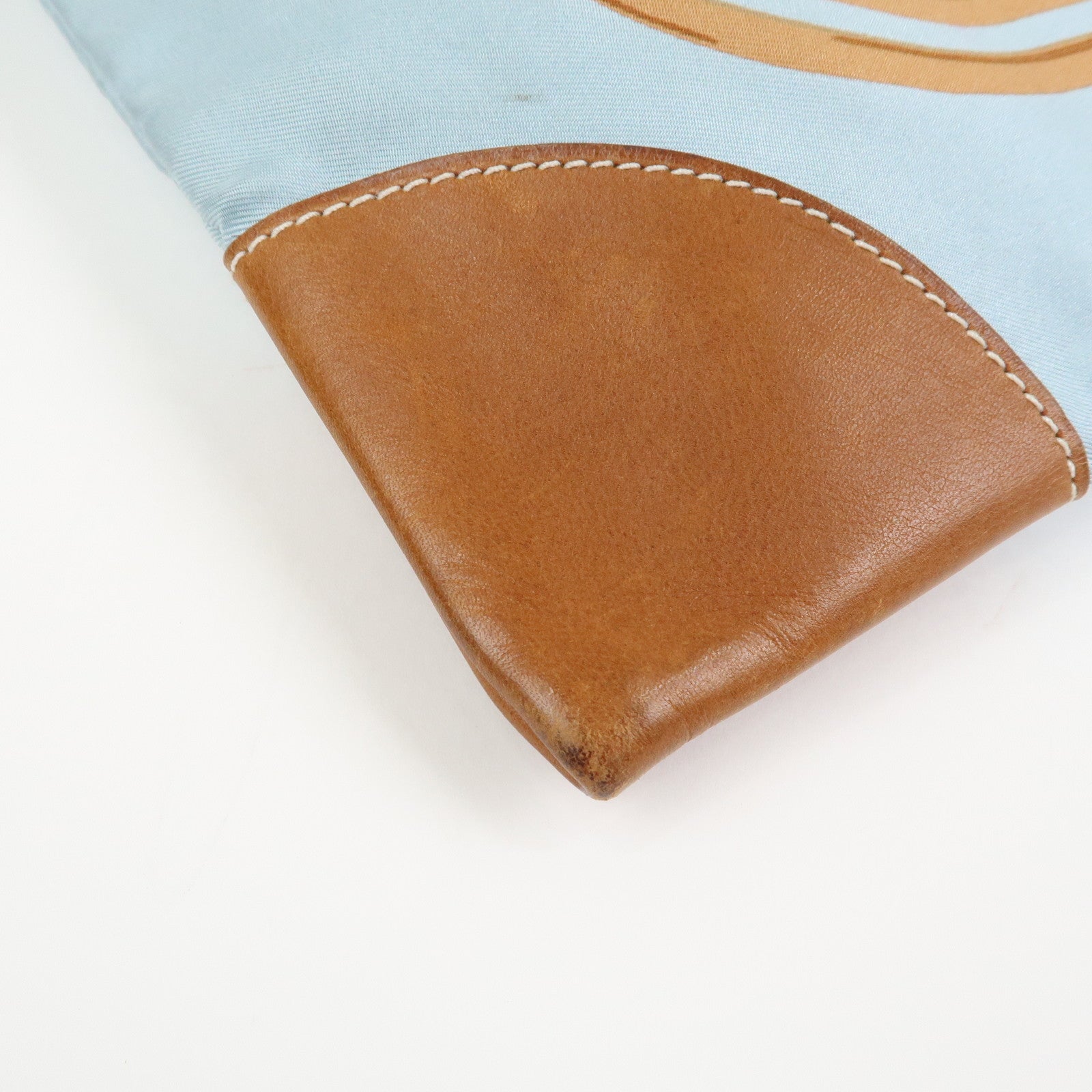 HERMES Silky City MM Canvas Leather Shoulder Bag BRIDES de GALA