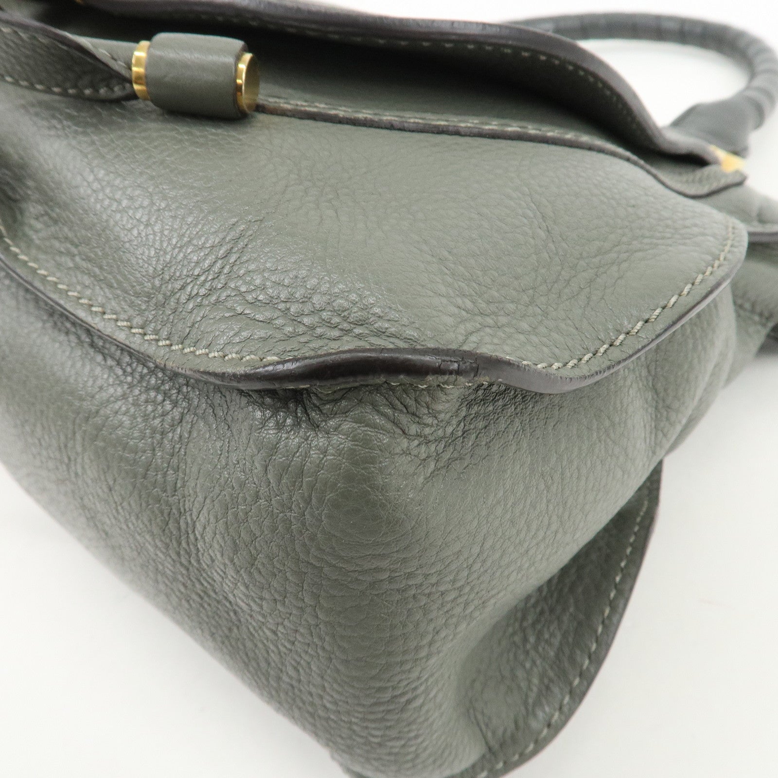 Chloe Marcie Leather Tote Bag Shoulder Bag Hand Bag Gray