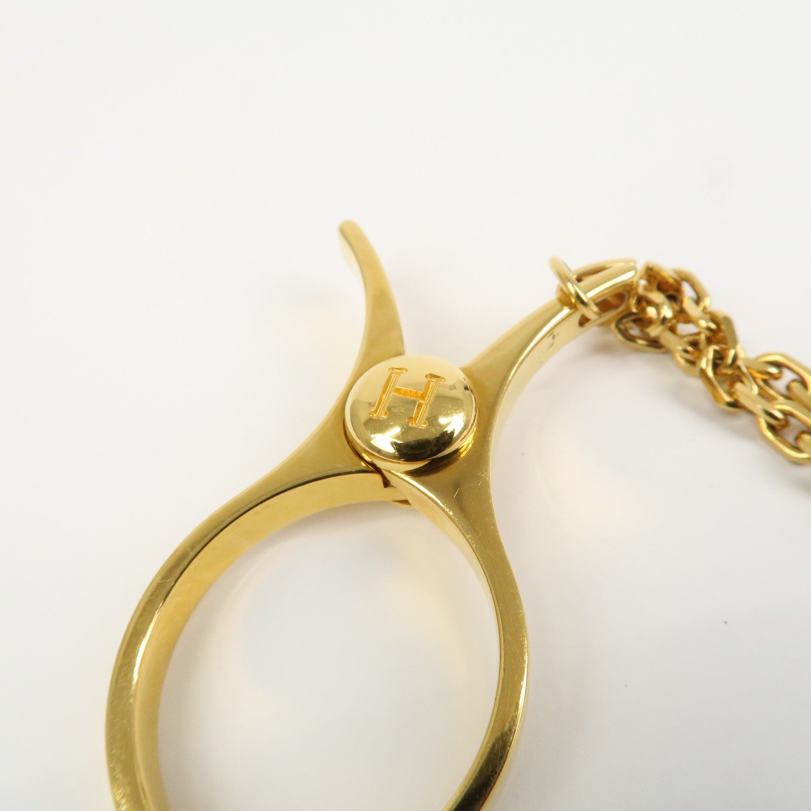 HERMES Filou Metal Glove Clip Glove Holder Gold