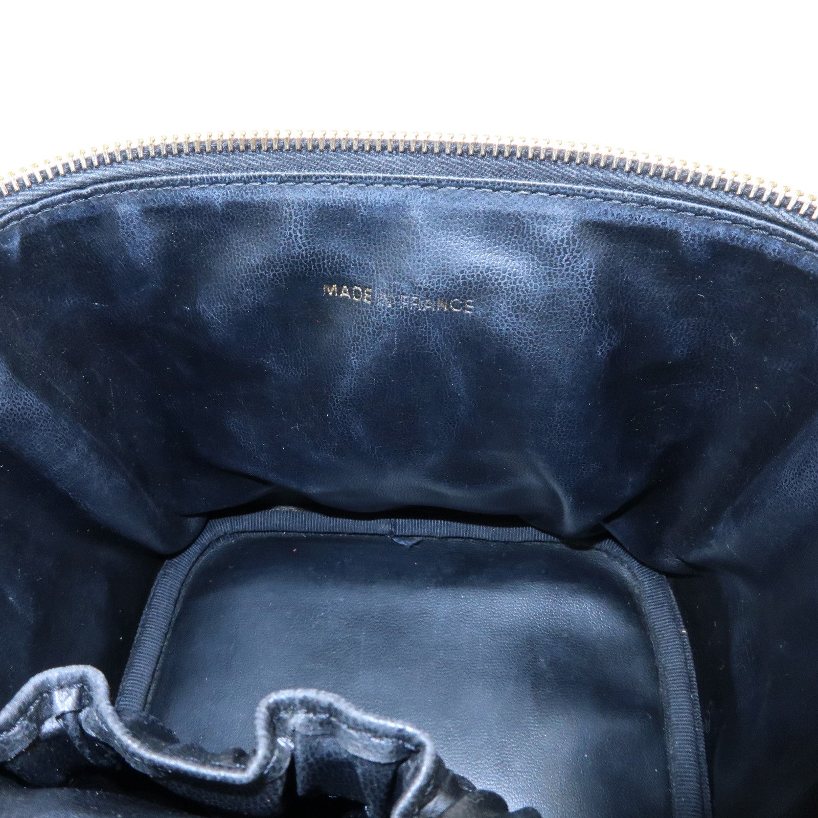 CHANEL COCO Mark Caviarskin Vanity Bag Hand Bag Black A01998
