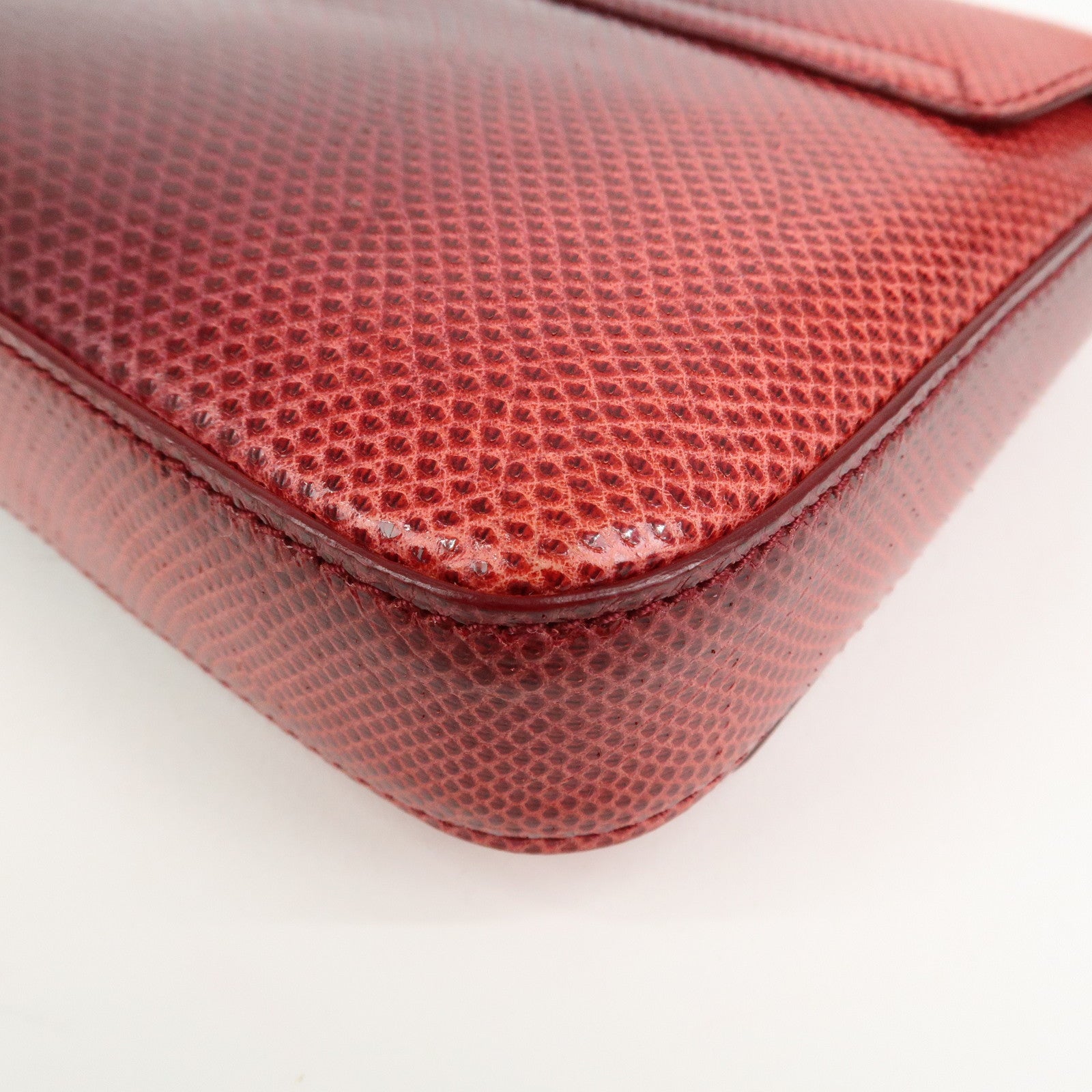GUCCI Logo Leather Hand Bag Shoulder Bag Red 011.4227