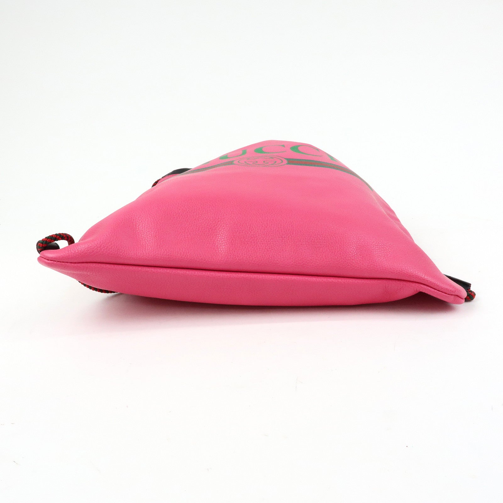 GUCCI Sherry Leather Hand Bag Draw String Backpack Pink 316639