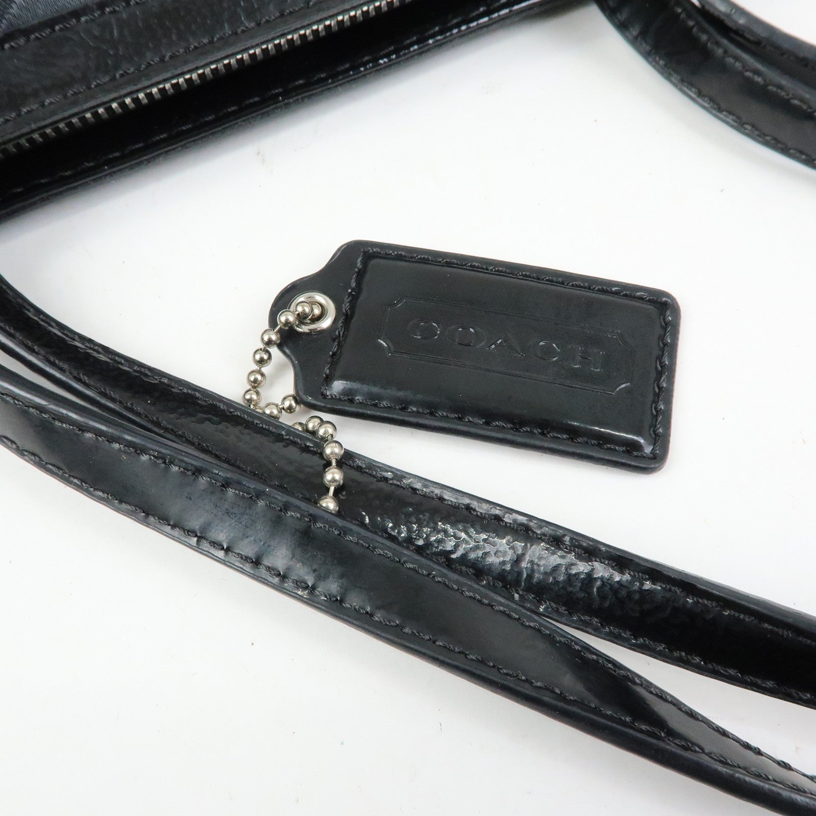 COACH Signature Set of 2 Canvas Leather Shoulder Bag Beige Black