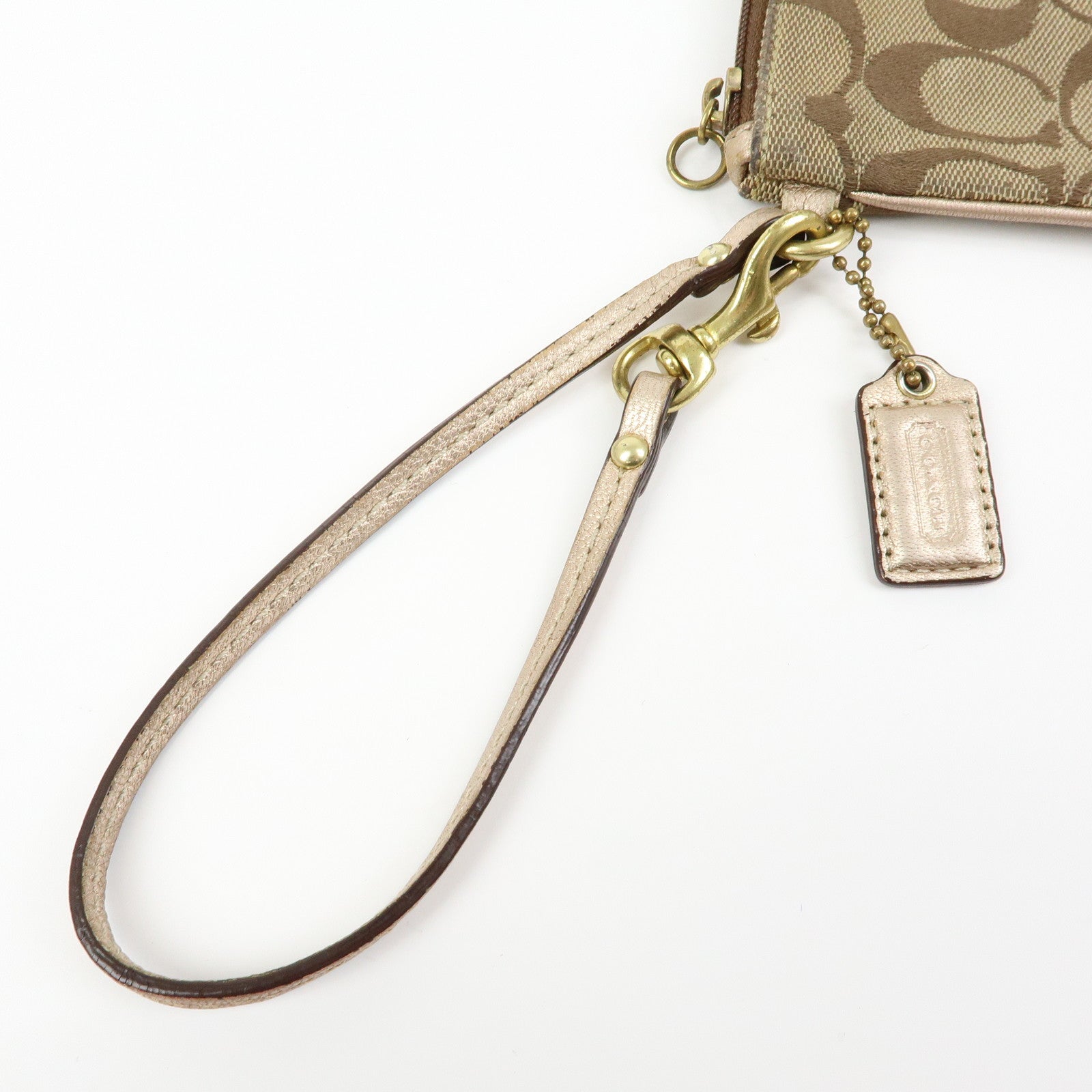 COACH Set of 3 Signature PVC Canvas Leather Key Case Pouch
