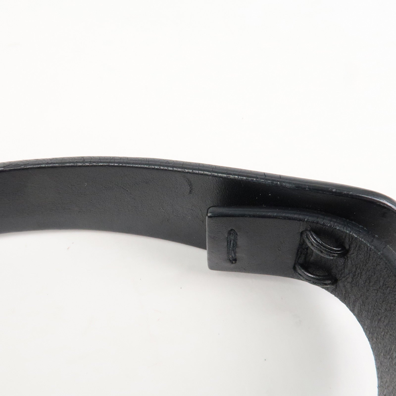 GUCCI GG Canvas Leather Shoulder Bag Hand Bag Black 107752 Used