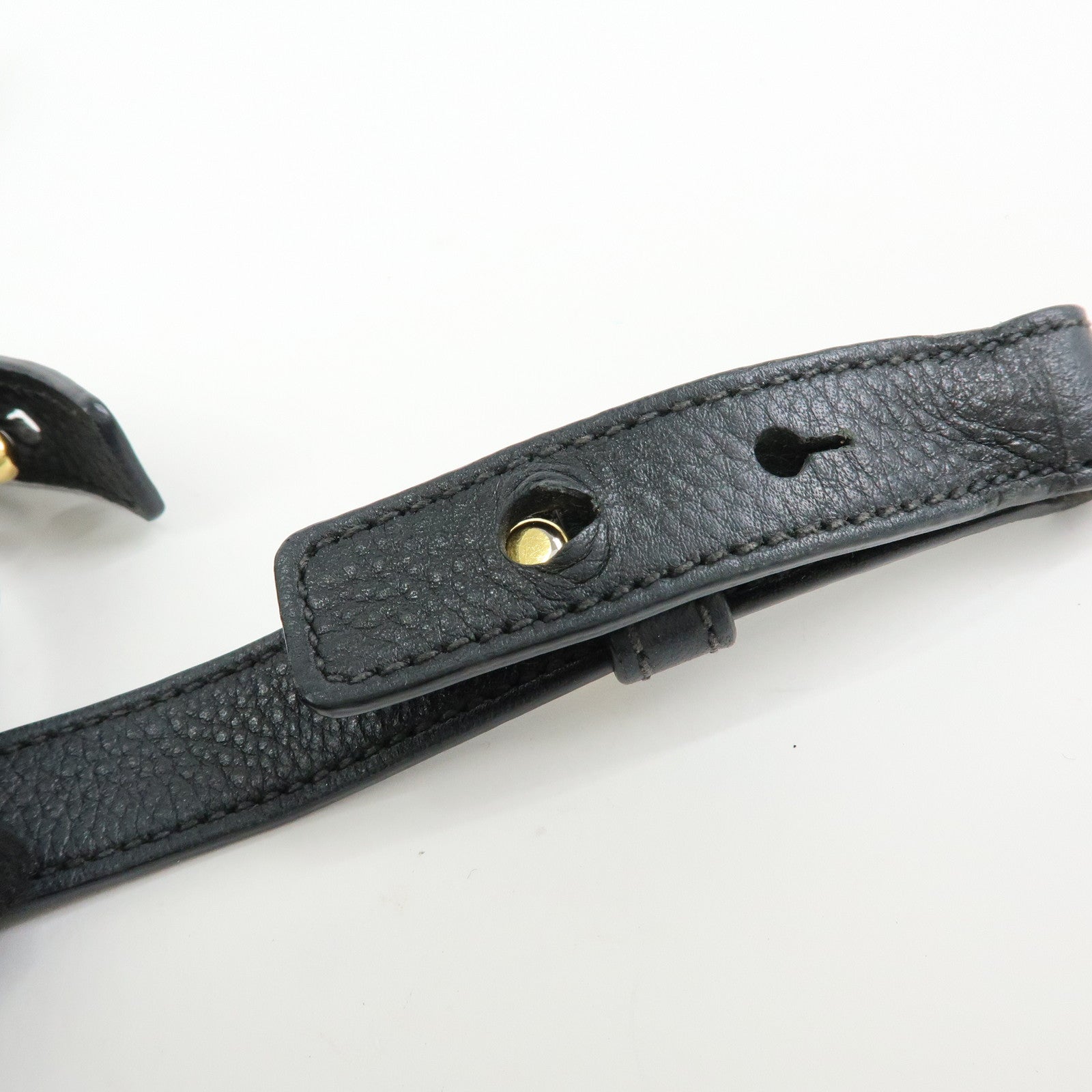 PRADA Triangle Logo Calf Leather 2Way Hand Bag Shoulder Bag Black