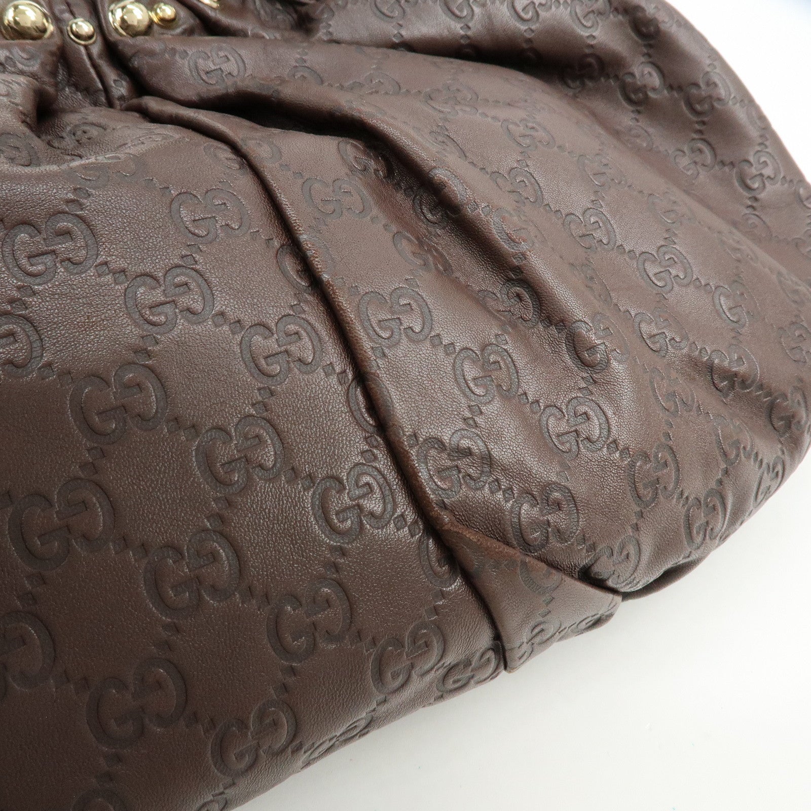GUCCI Guccissima Leather Tote Bag Shoulder Bag Dark Brown 203624