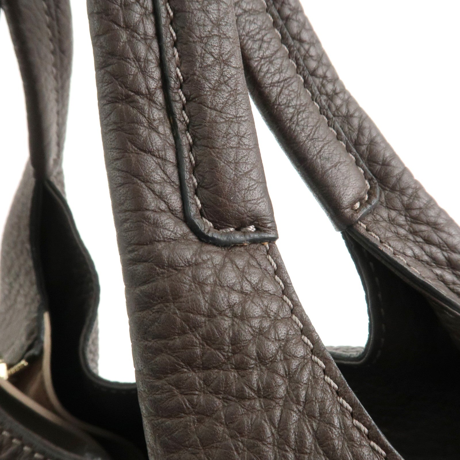 TOD'S Logo Leather Shoulder Bag Hand Bag Brown