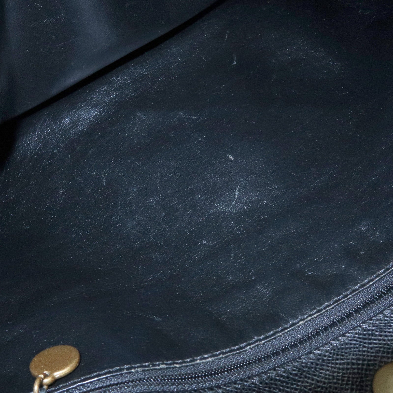 CHANEL Calf Skin Tote Bag Shoulder Bag Black