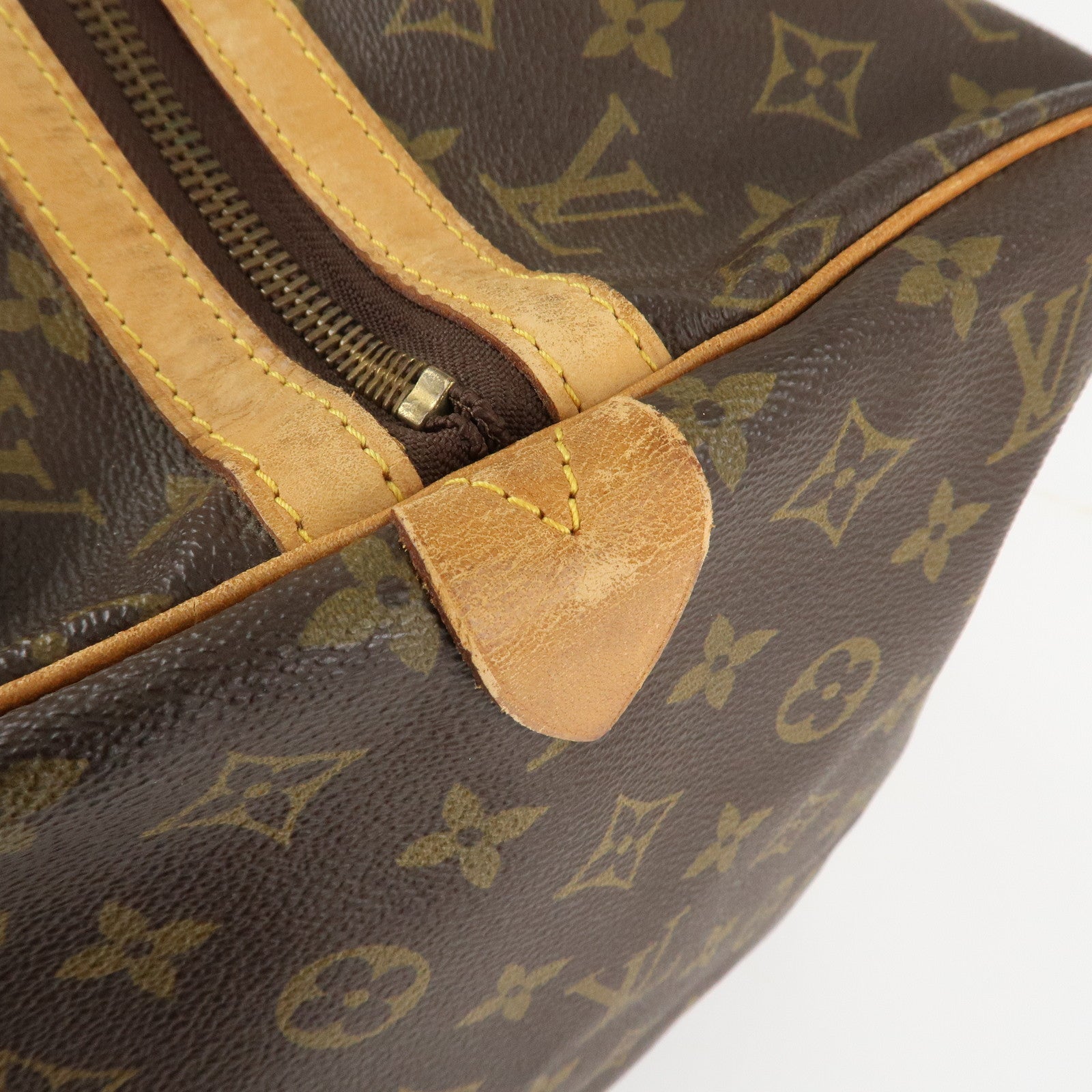 Louis Vuitton Monogram Sac Souple 55 Boston Bag Brown M41622 Used