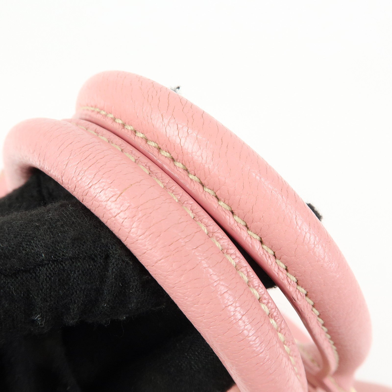 MIU MIU Logo Leather 2Way Bag Hand Bag Pink