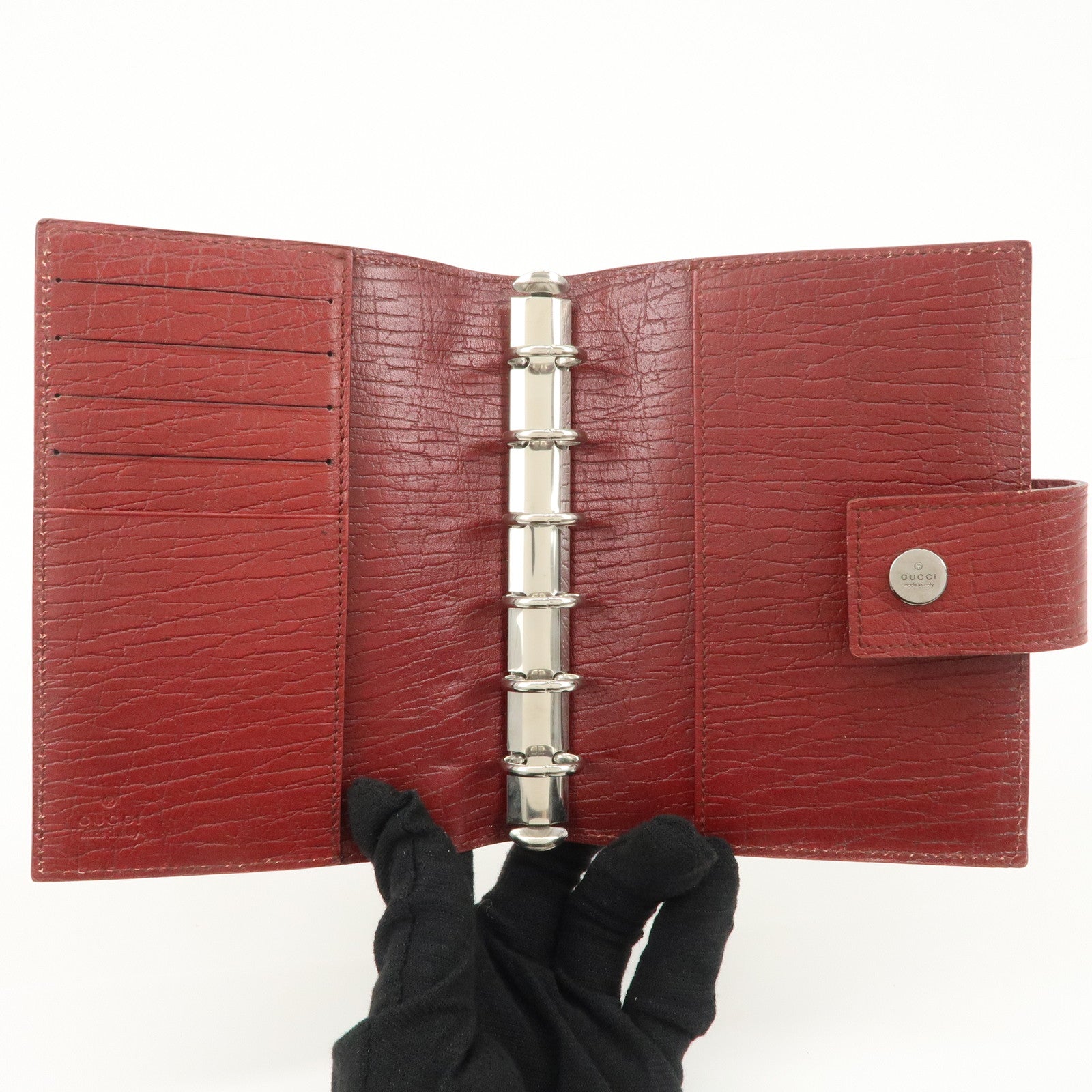 GUCC GG Supreme Canvas Leather Planner Cover Beige Brown 115240 Used