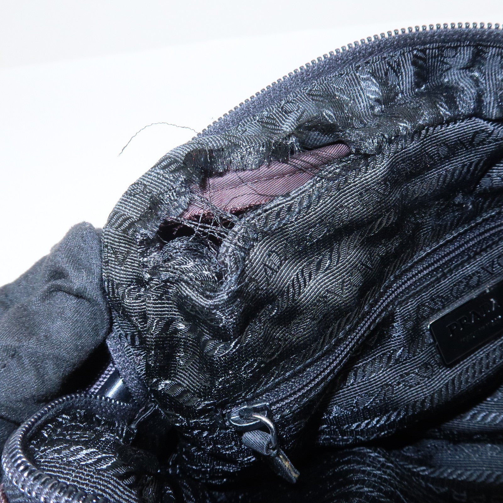 PRADA Triangle Logo Nylon Shoulder Crossbody Bag Brown BT0167