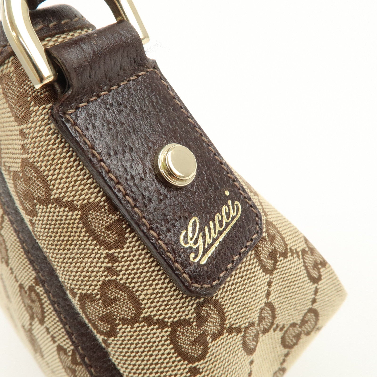 GUCCI Abbey GG Canvas Leather Shoulder Bag Hand Bag Beige 130939