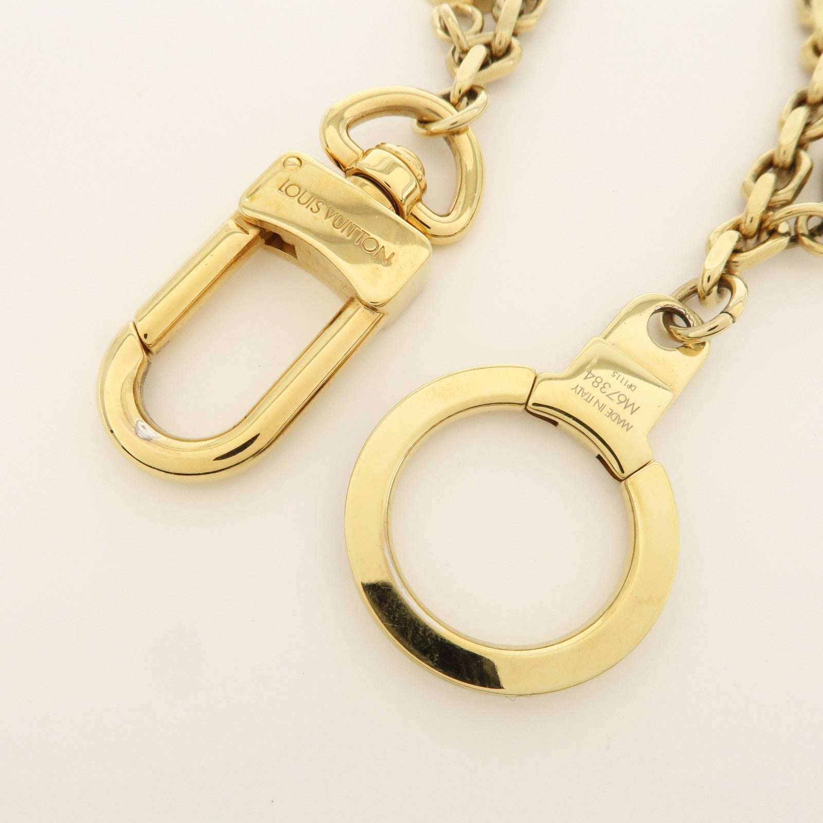 Louis Vuitton Malletage Flowers GP Metal Key Ring Black Gold M67384