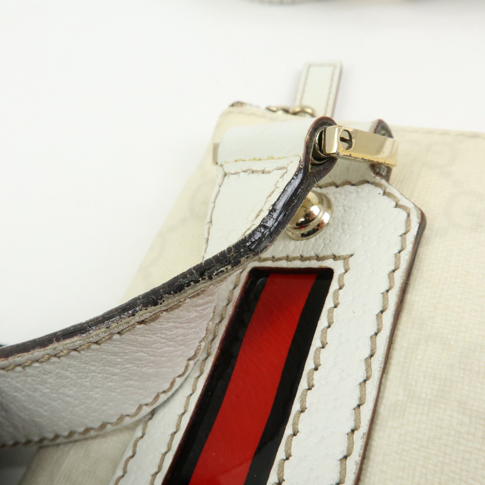 GUCCI Sherry GG Supreme PVC Leather Shoulder Bag Ivory 153244