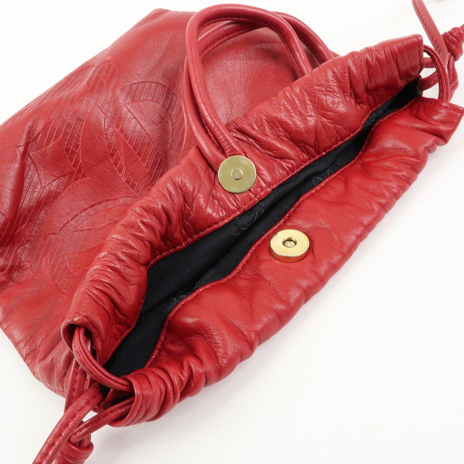 LOEWE Anagram Nappa Leather Shoulder Bag Crossbody Bag Red