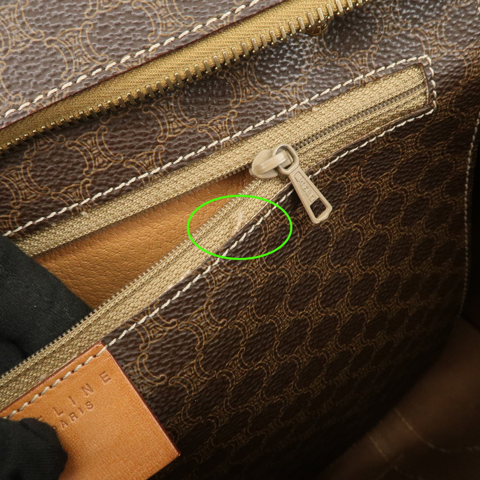 CELINE Macadam PVC Leather Tote Bag Shoulder Bag Brown