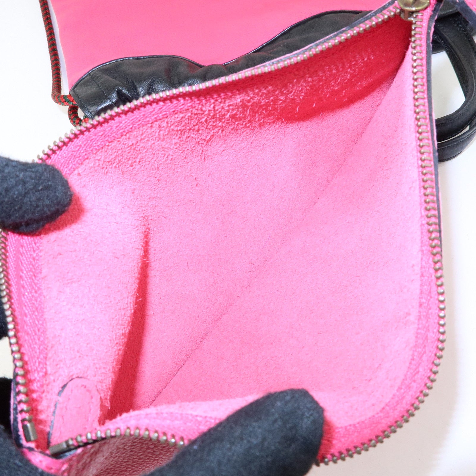 GUCCI Sherry Vintage Logo Leather Backpack Pink 516639