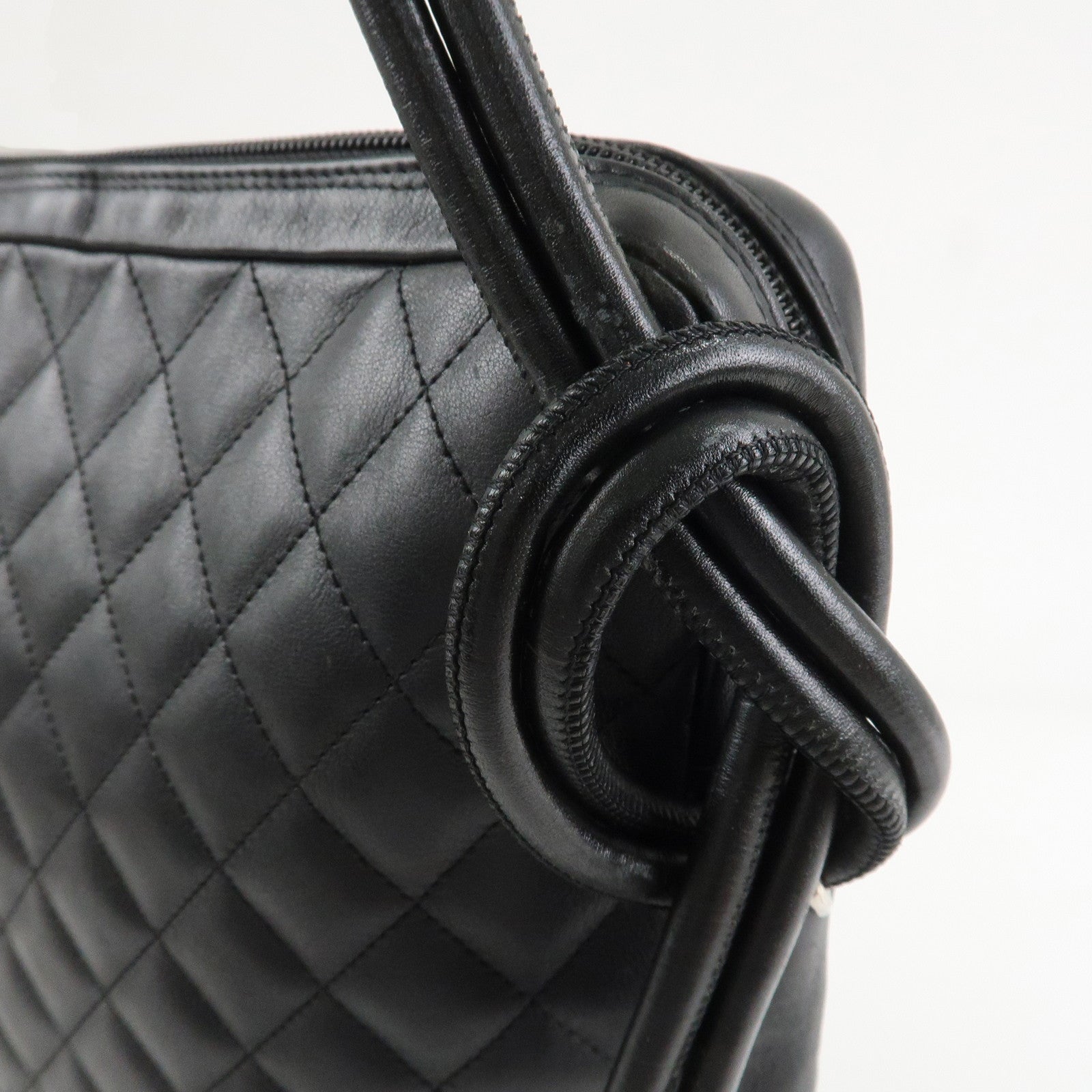 CHANEL Cambon Line COCO Mark Lamb Skin Large Shoulder Bag A25179